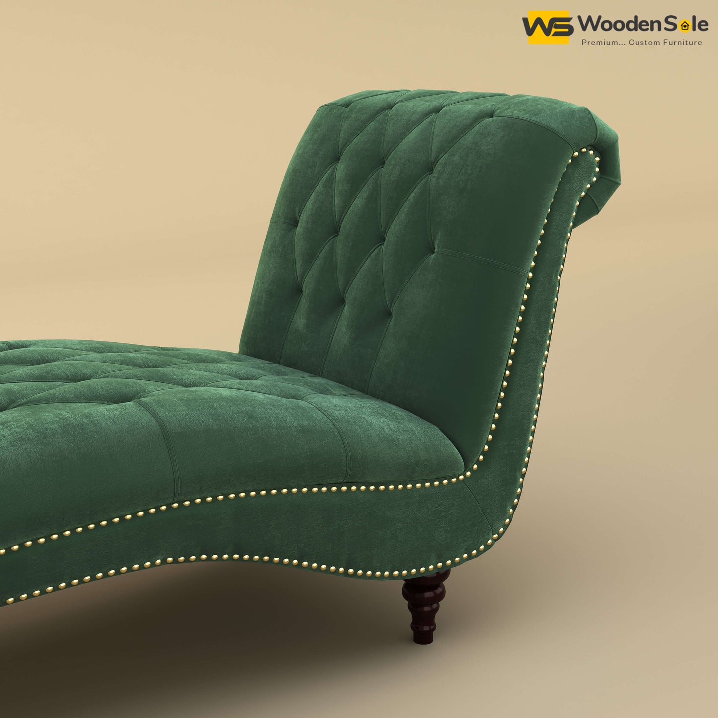 Toronto Chaise Lounge (Velvet, Forest Green)