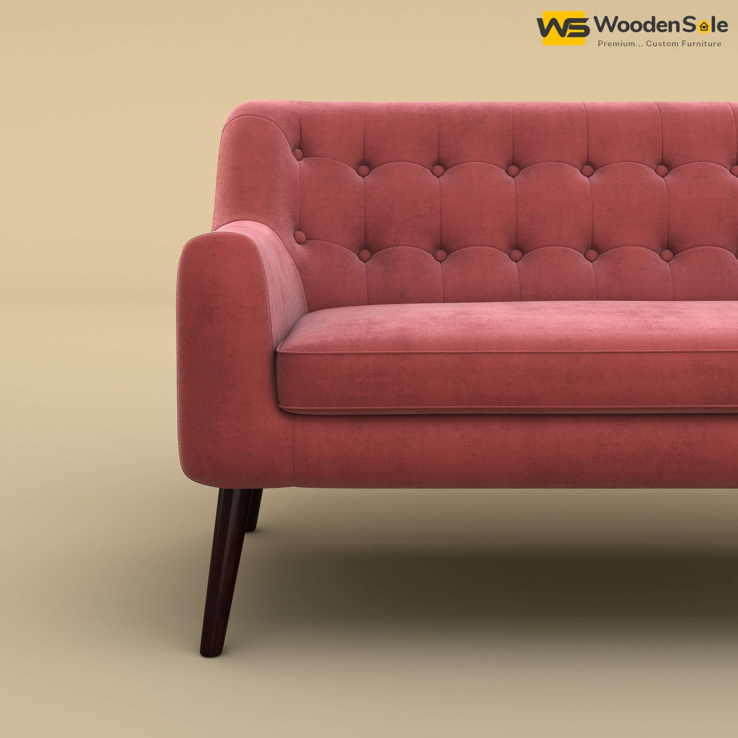 Viraj Loveseat Sofa (Velvet, Pink)