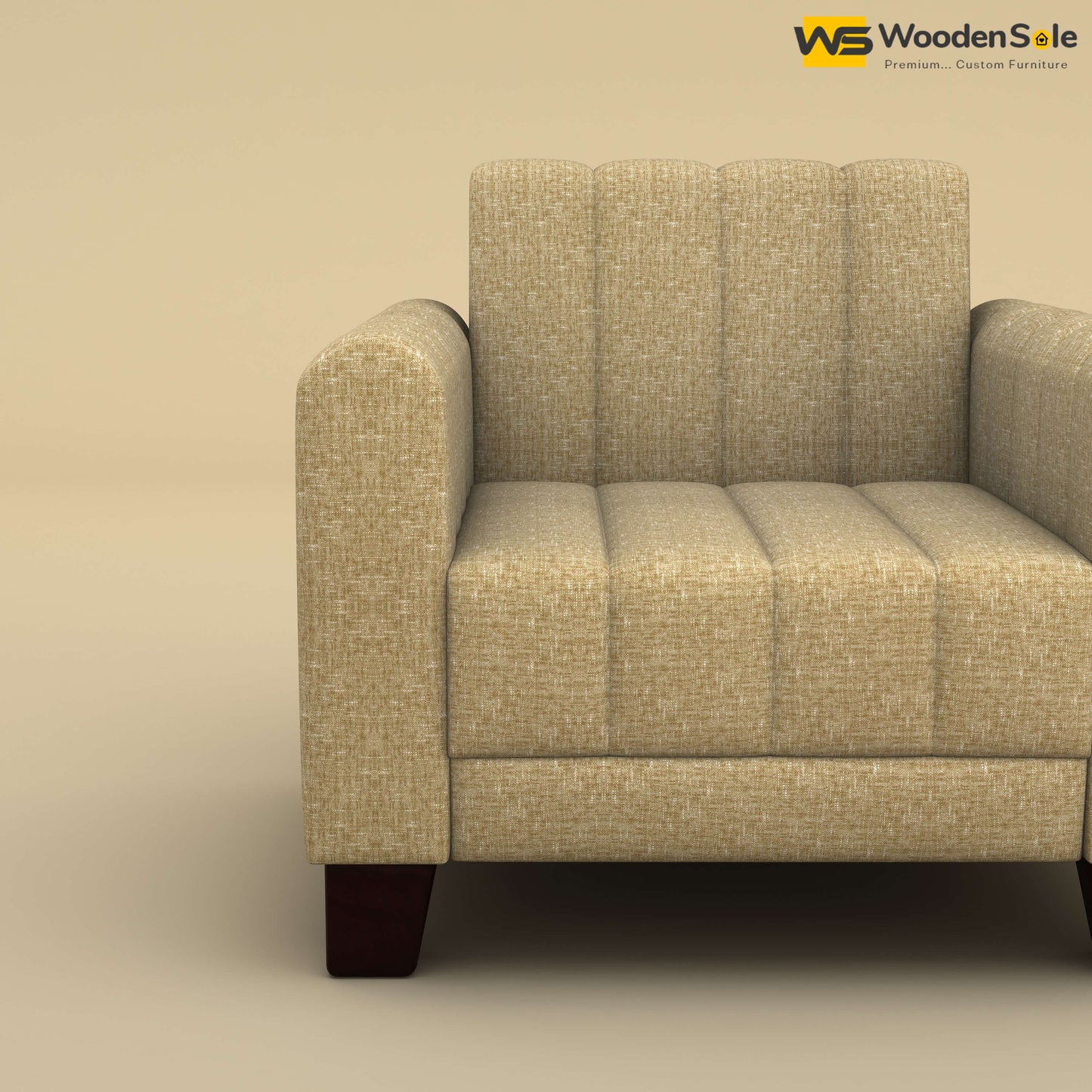 Furo 1 Seater Fabric Sofa (Cotton, Faux Cream)