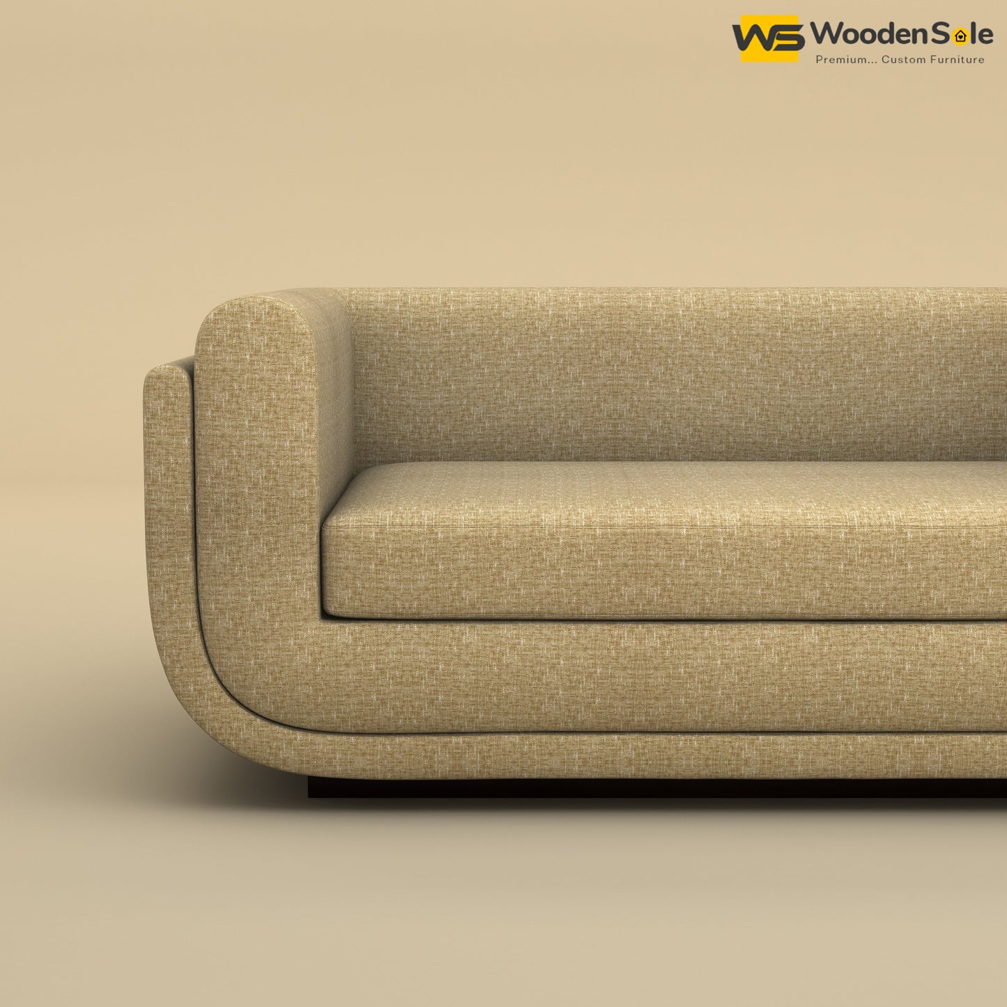 Vedant Two Seater Sofa (Cotton, Faux Cream)