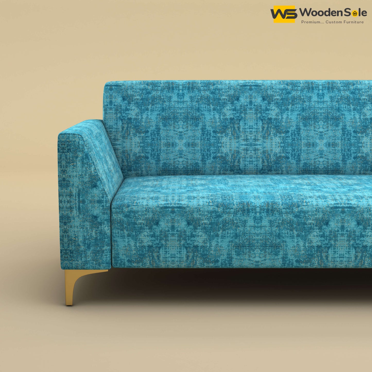 Nayobi 3 Seater Sofa (Cotton, Teal Blue)