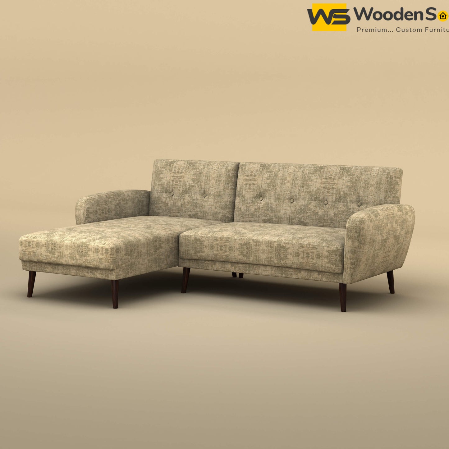 Daisy L Shape Sofa (Cotton, Patchy Cream)