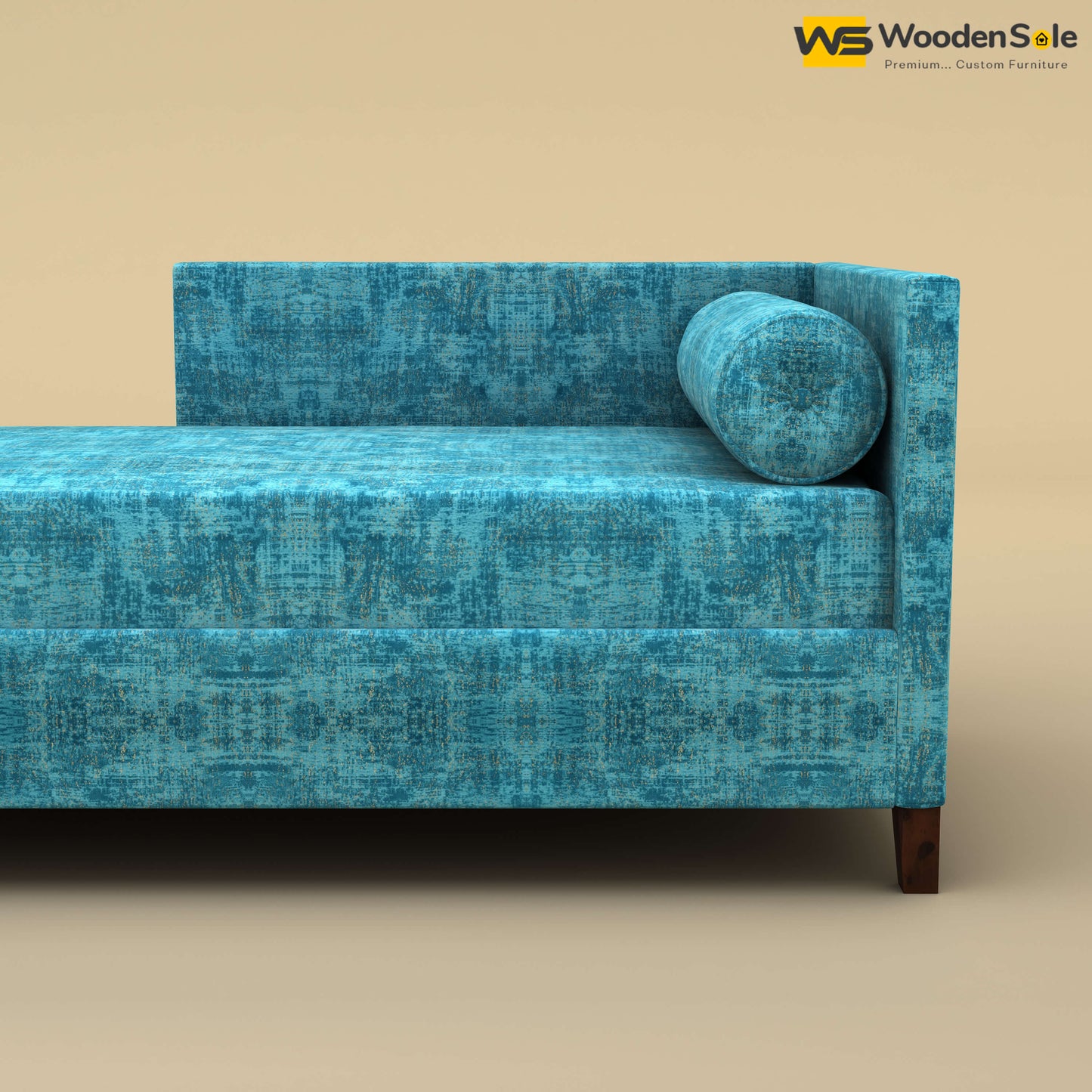 Daina Chaise Lounge (Cotton, Teal Blue)