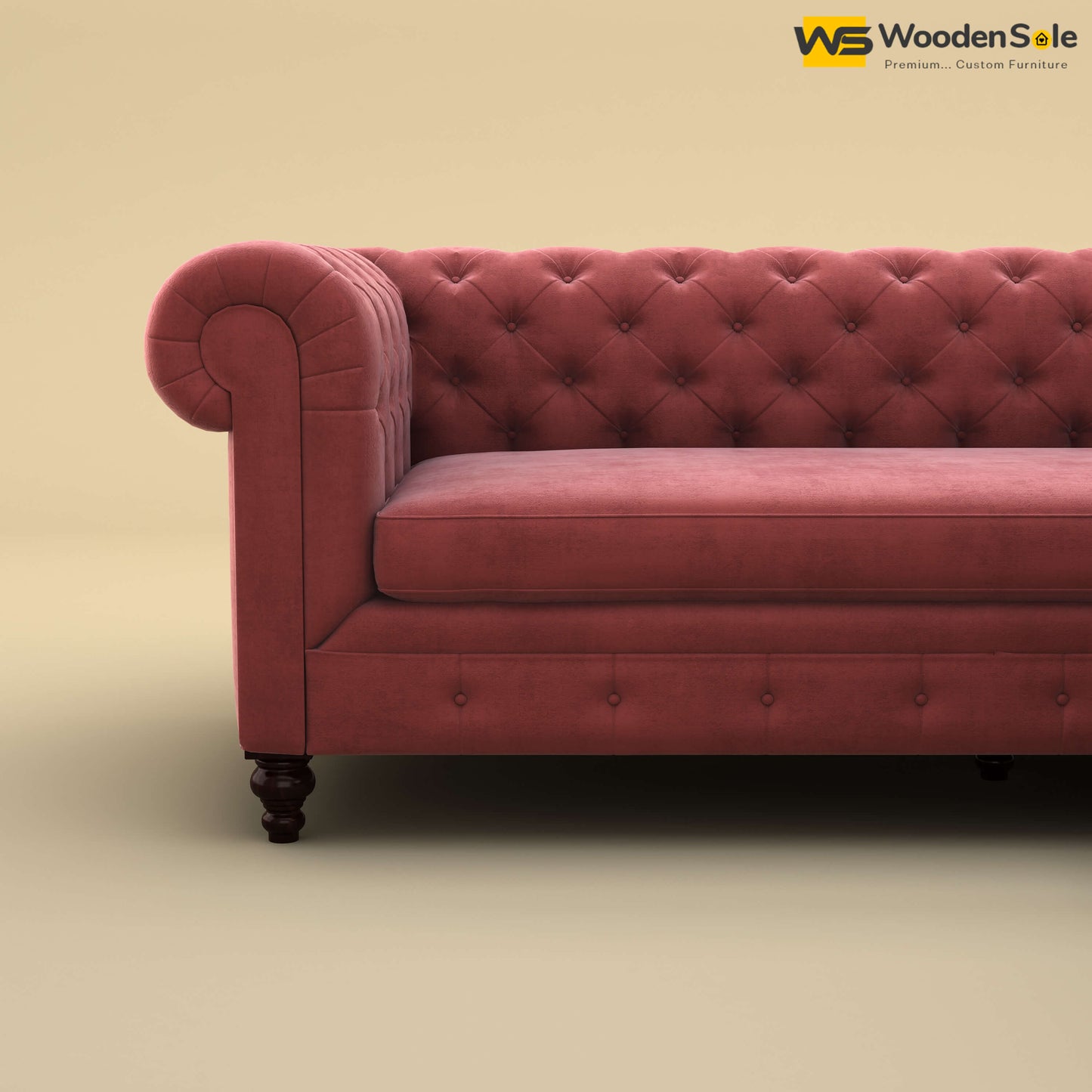 Maharaja Corner Sofa (Velvet, Pink)