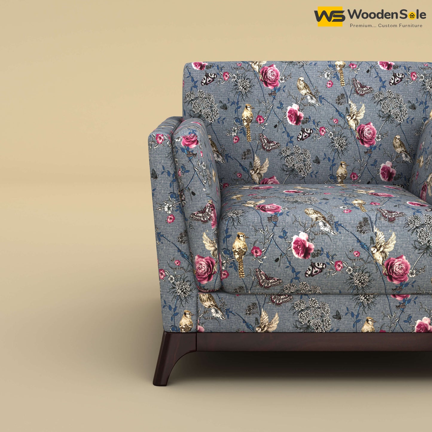 Bruno 1 Seater Sofa (Cotton, Floral Printed)