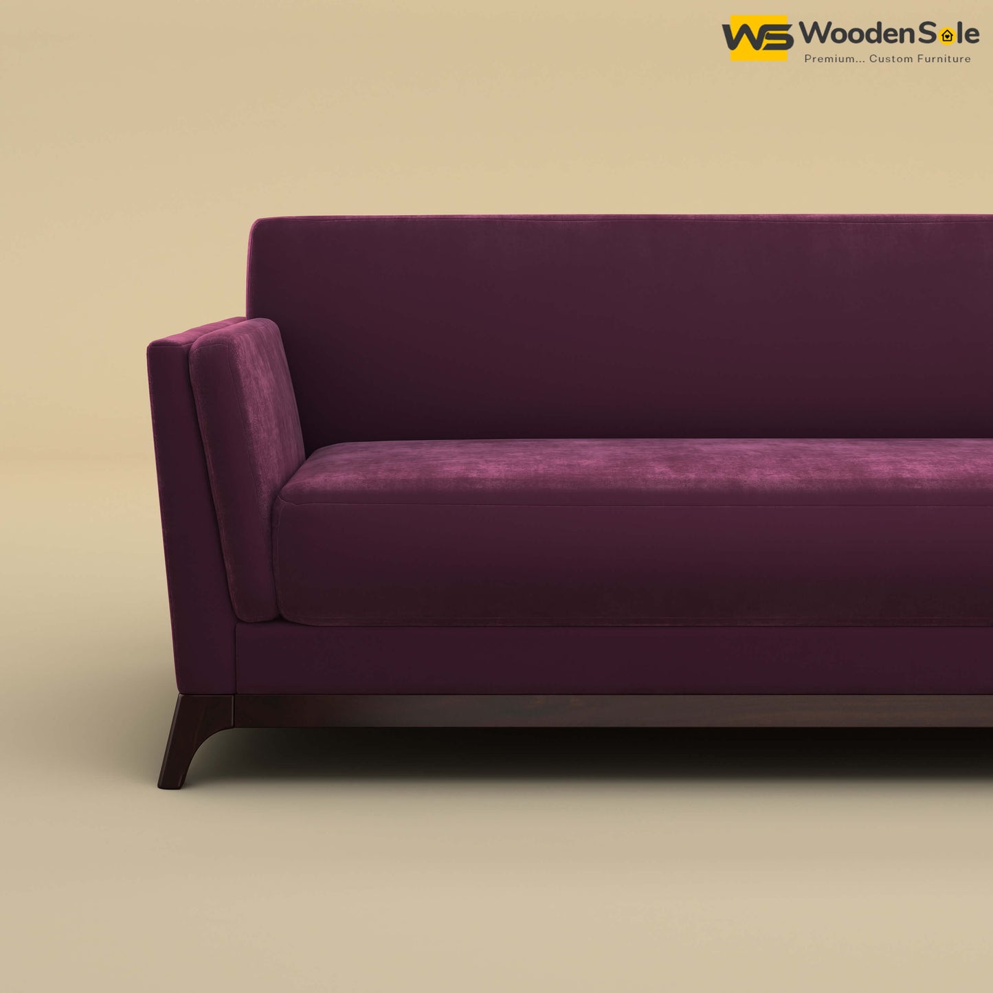 Bruno 3 Seater Sofa (Velvet, Dark Purple)