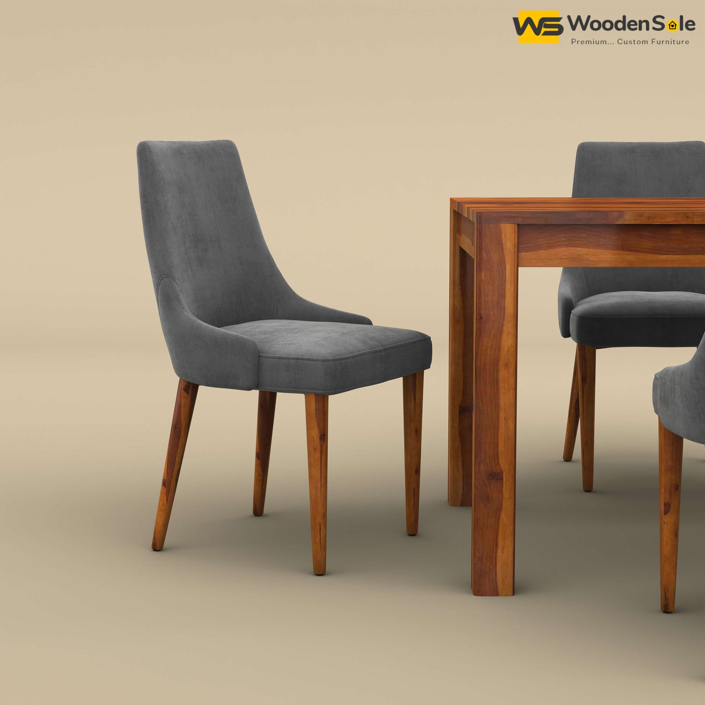 Ashley 4 Seater Dining Table Set (Honey Finish)
