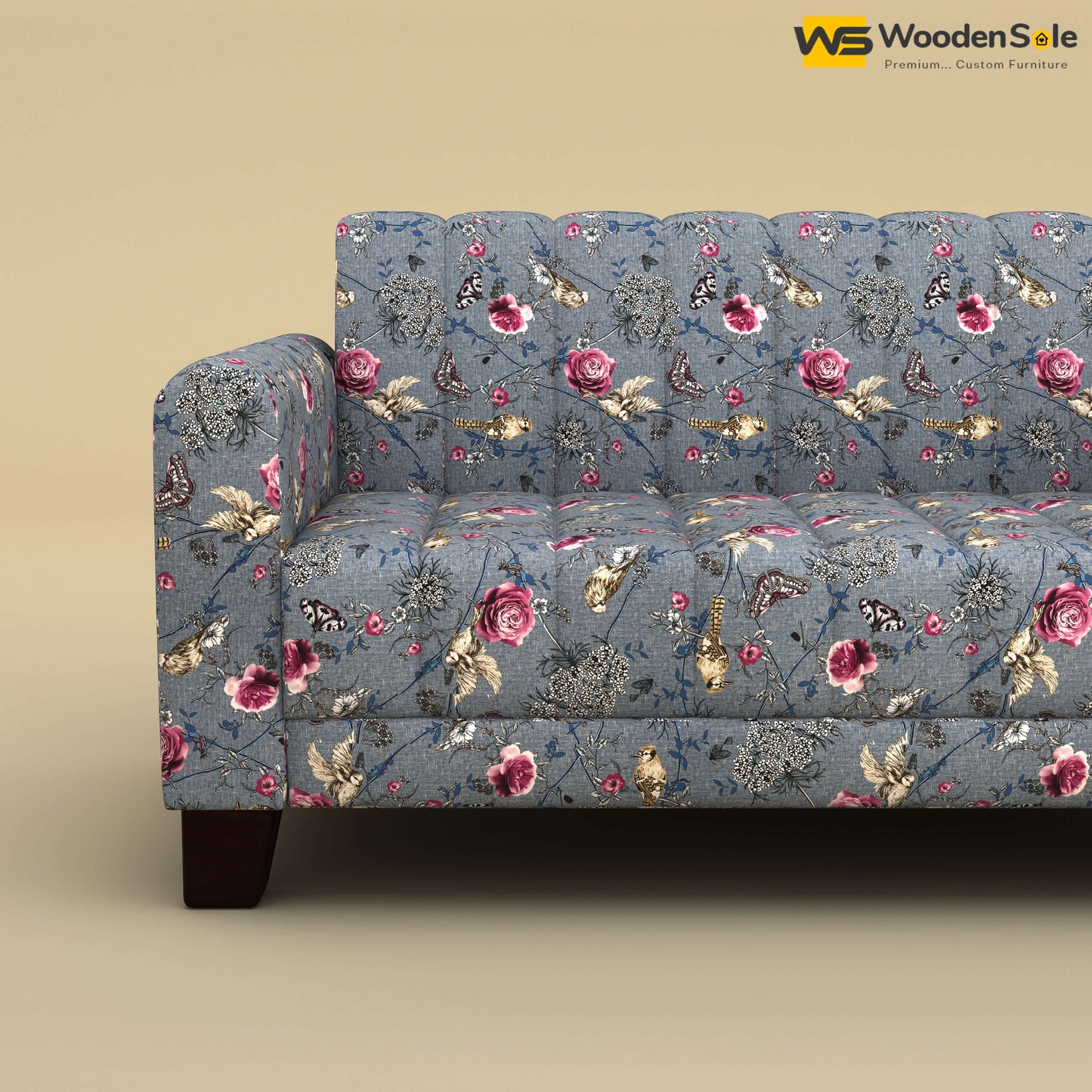 Furo 2 Seater Fabric Sofa (Cotton, Floral Printed)