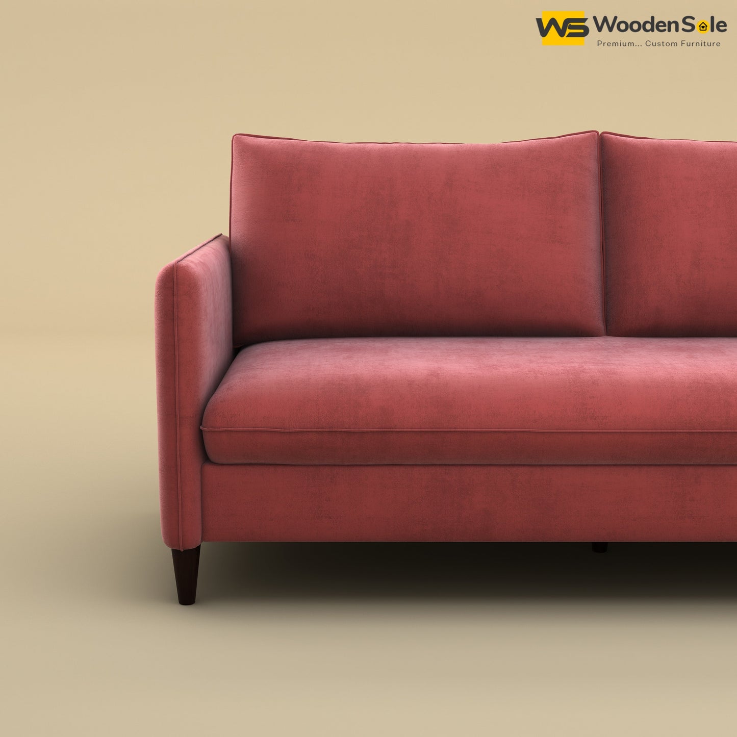 Citron 3 Seater Fabric Sofa (Velvet, Pink)
