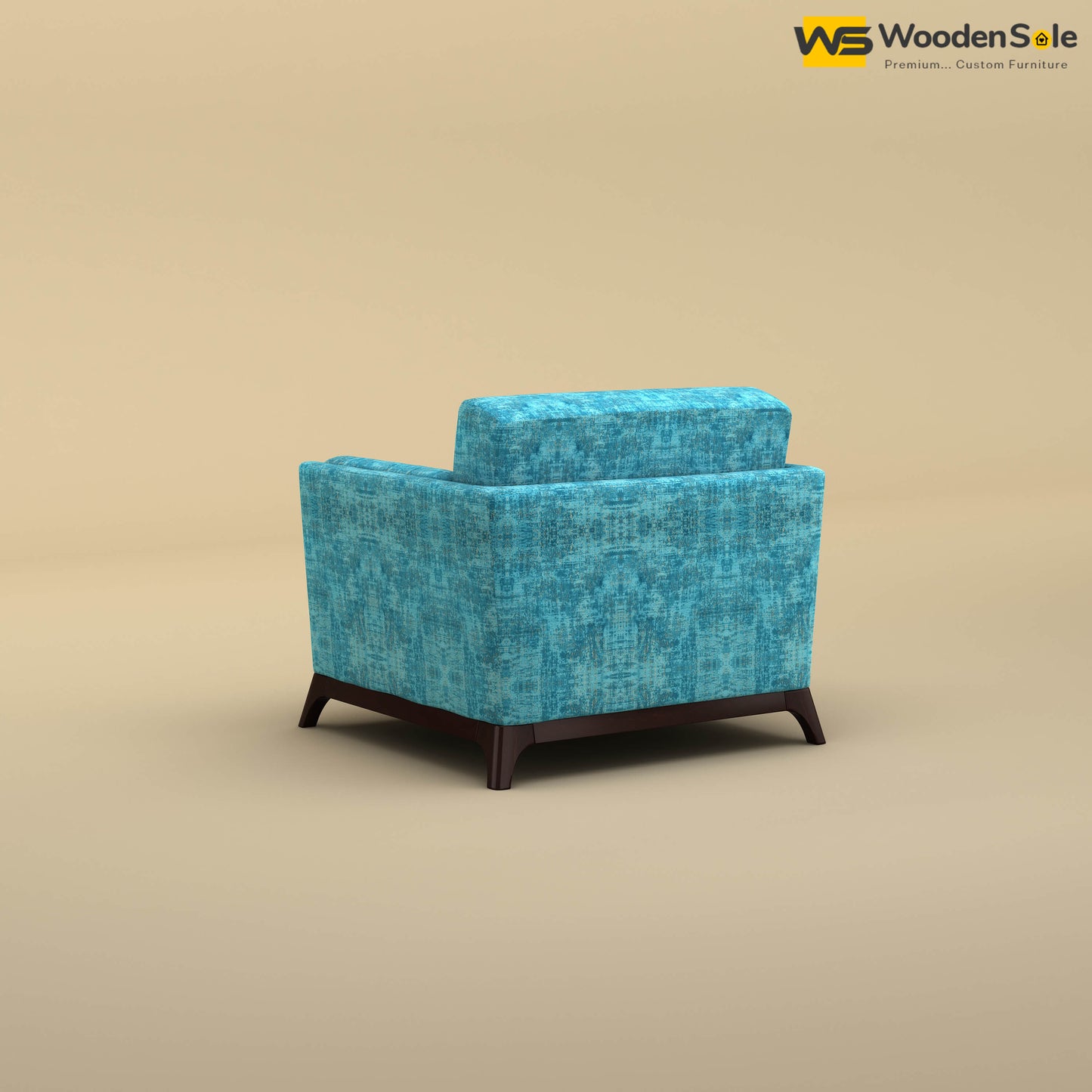 Bruno 1 Seater Sofa (Cotton, Teal Blue)