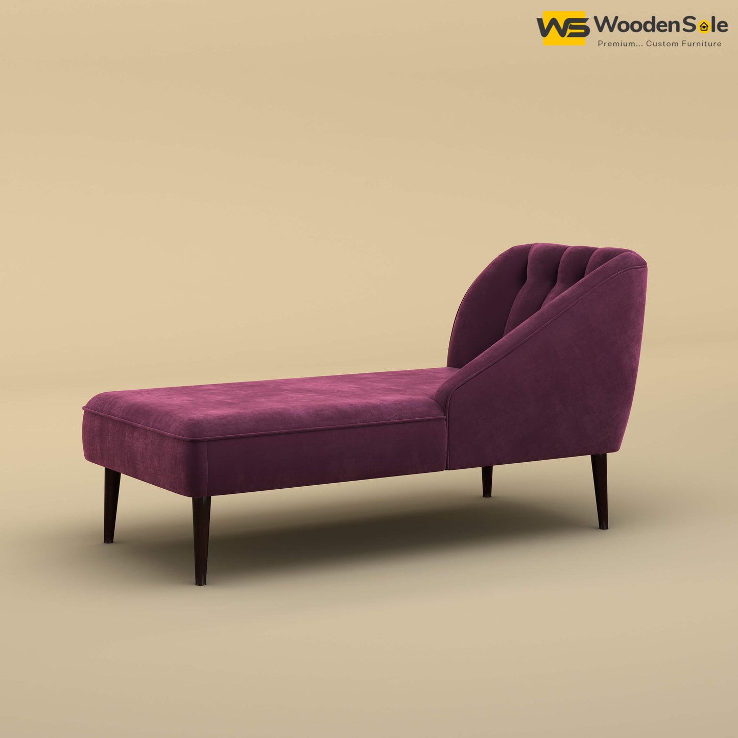 Perla Chaise Lounge (Velvet, Dark Purple)