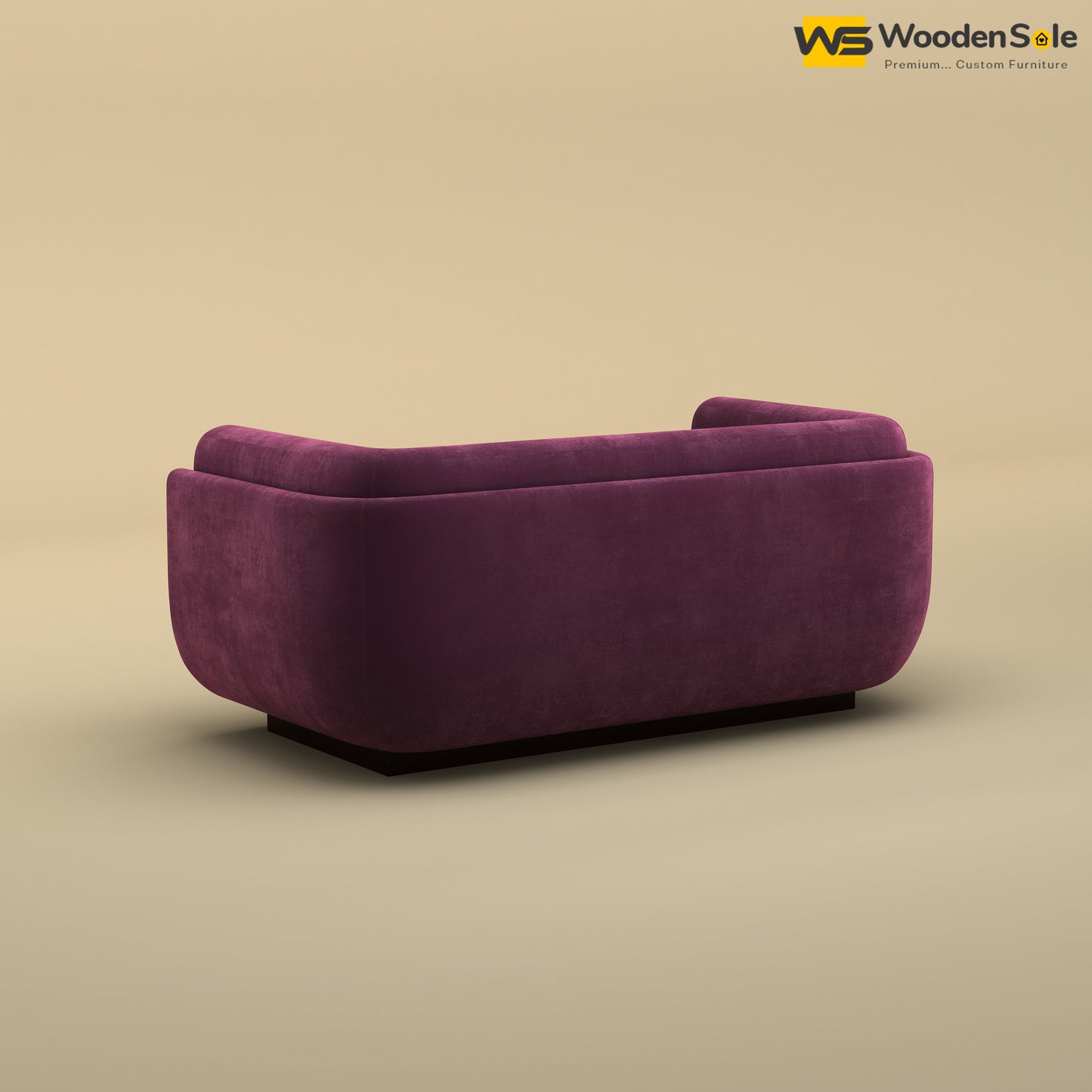 Vedant Two Seater Sofa (Velvet, Dark Purple)