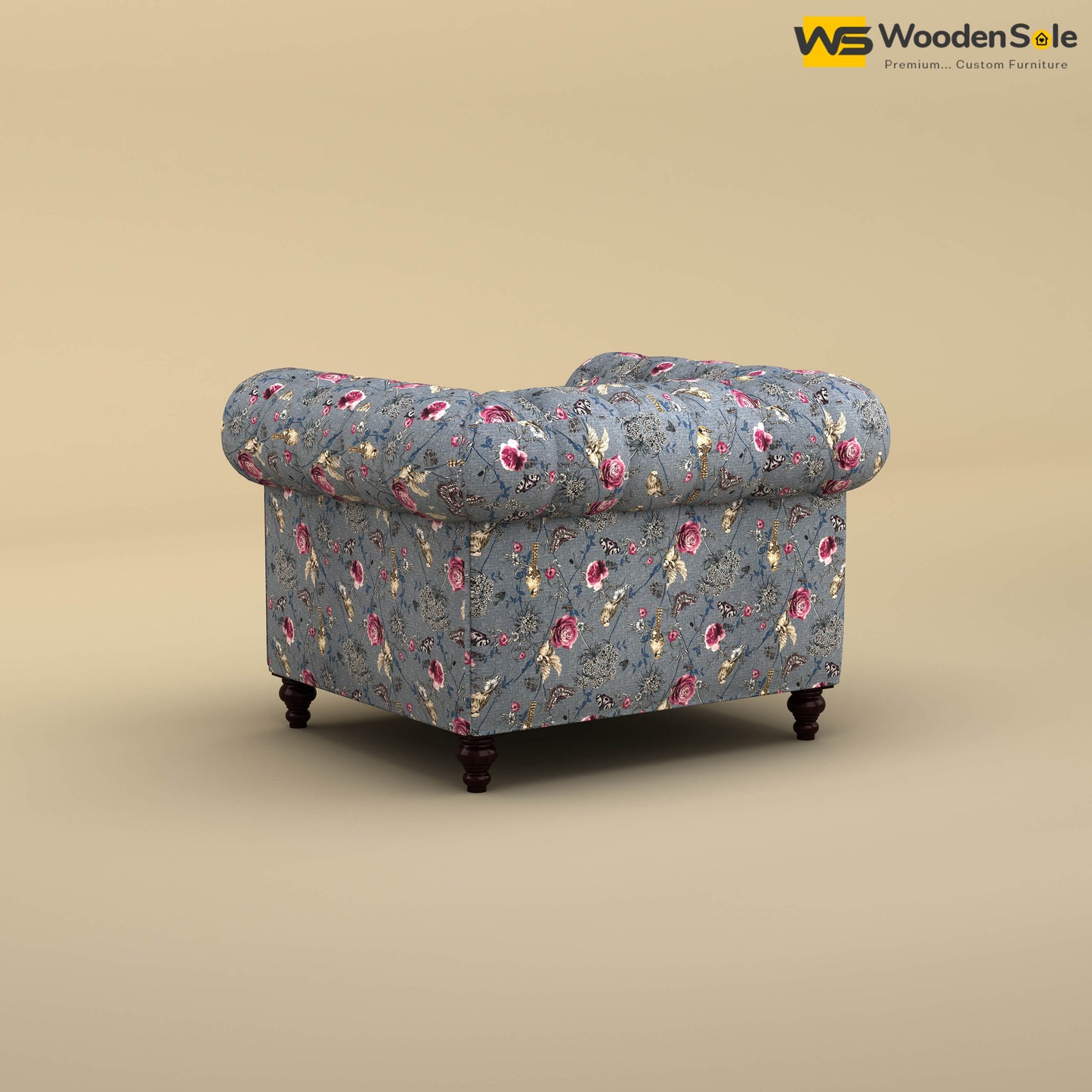 Maharaja Fabric 1 Seater Sofa (Cotton, Floral Printed)
