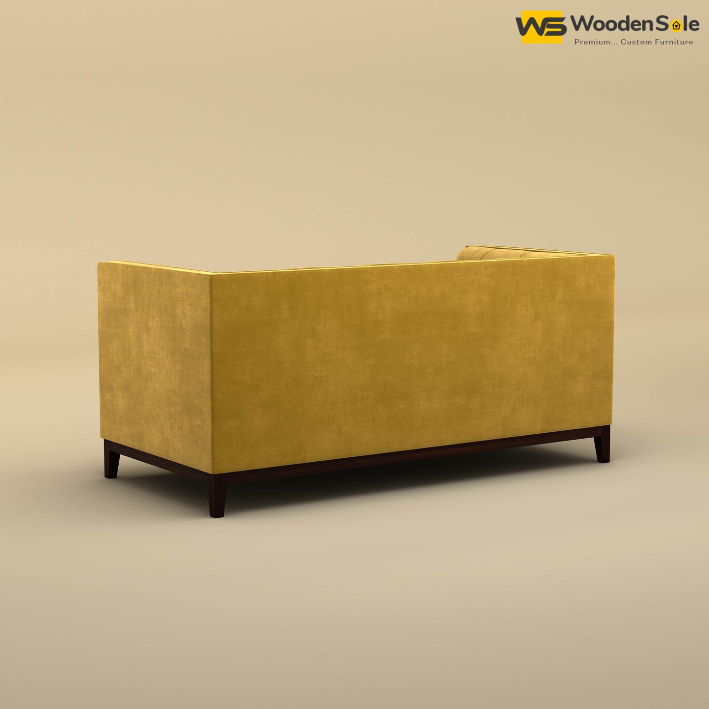 Loren Two Seater Fabric Sofa (Velvet, Mustard Yellow)