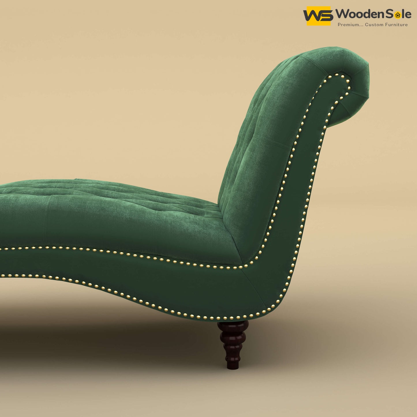 Toronto Chaise Lounge (Velvet, Forest Green)