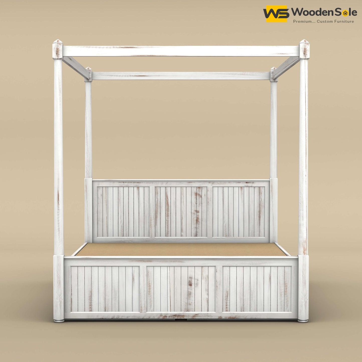 Angelo Poster Bed with Drawer (King Size, Distress Finish)