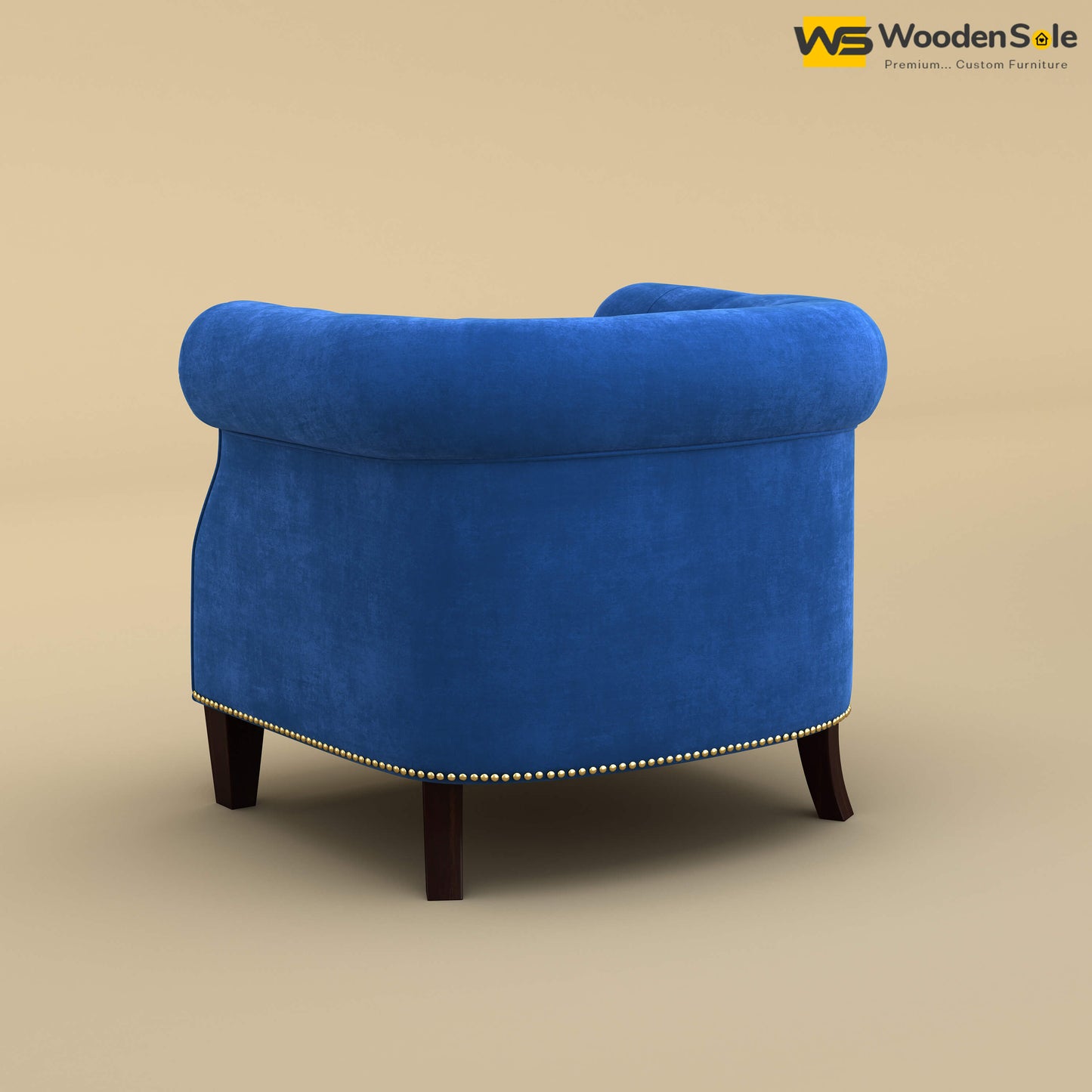 Olivia Wing Chair (Velvet, Royal Blue)