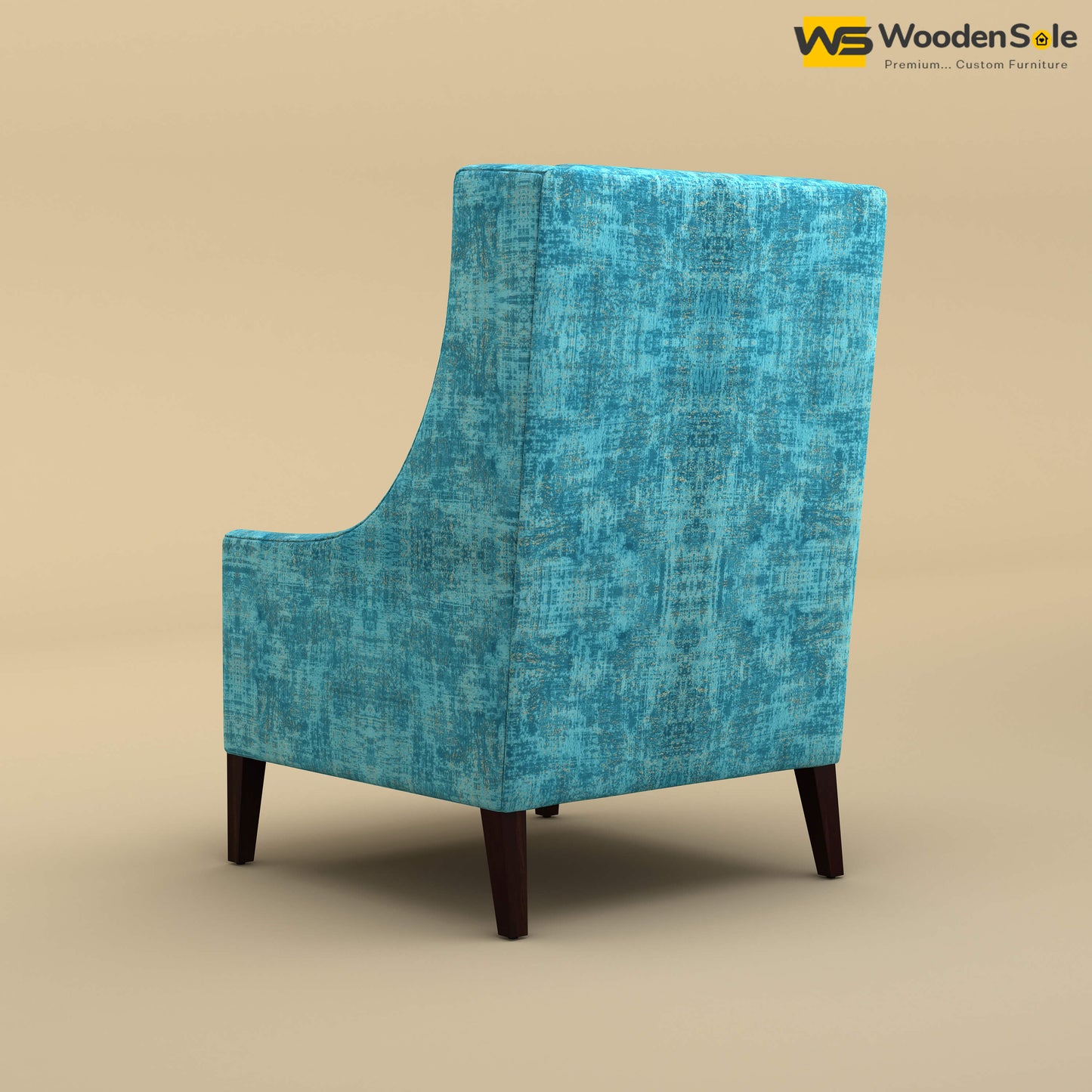 Bonito High Back Lounge Chair (Cotton, Teal Blue)
