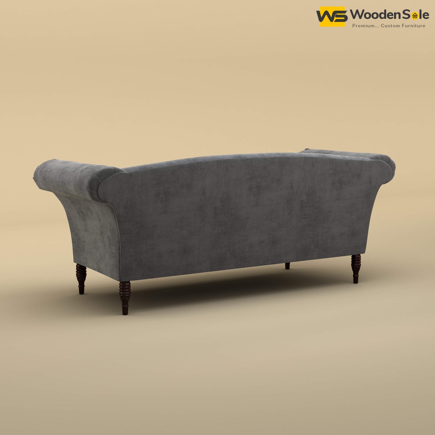 Leo Chaise Lounge (Velvet, Charcoal Gray)