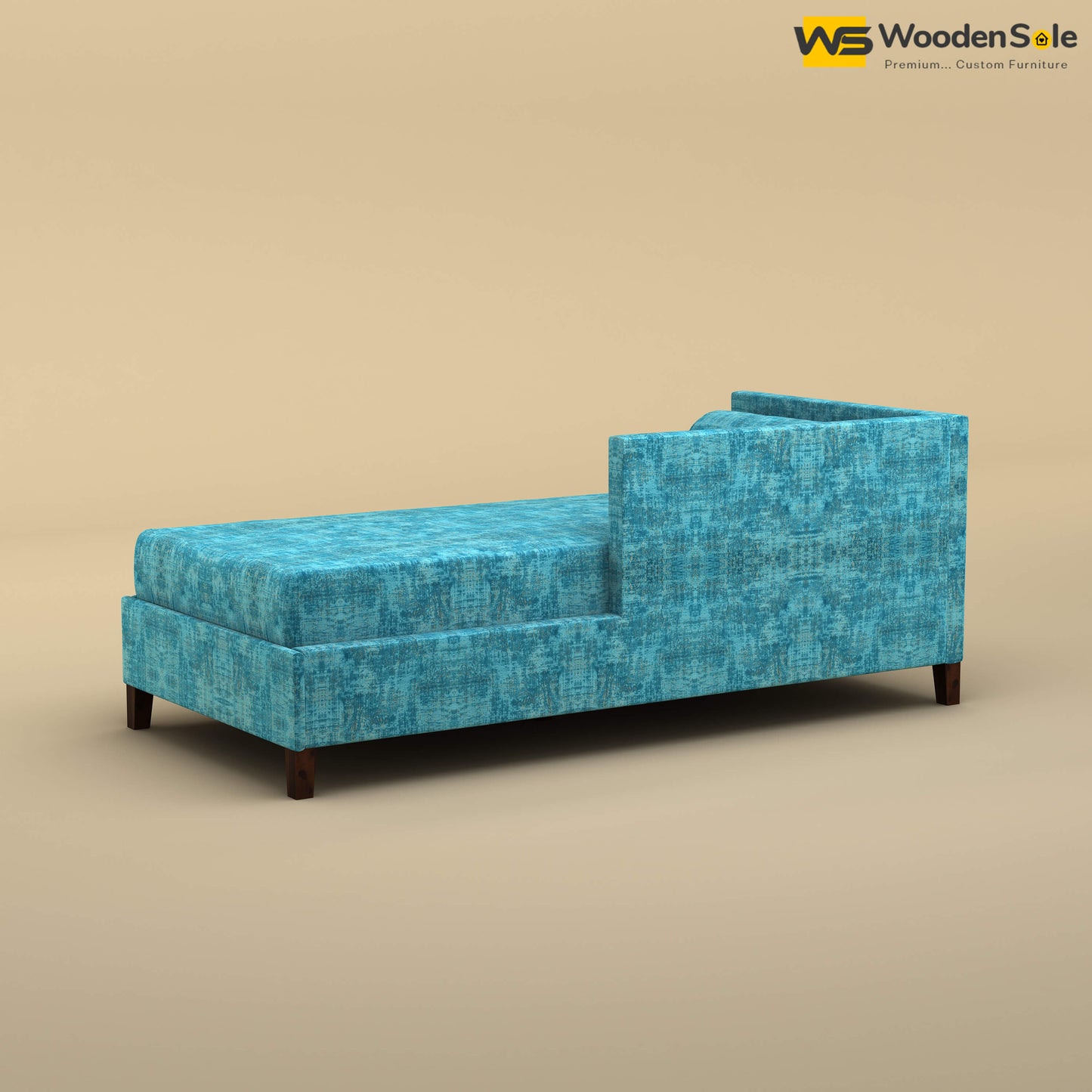 Daina Chaise Lounge (Cotton, Teal Blue)