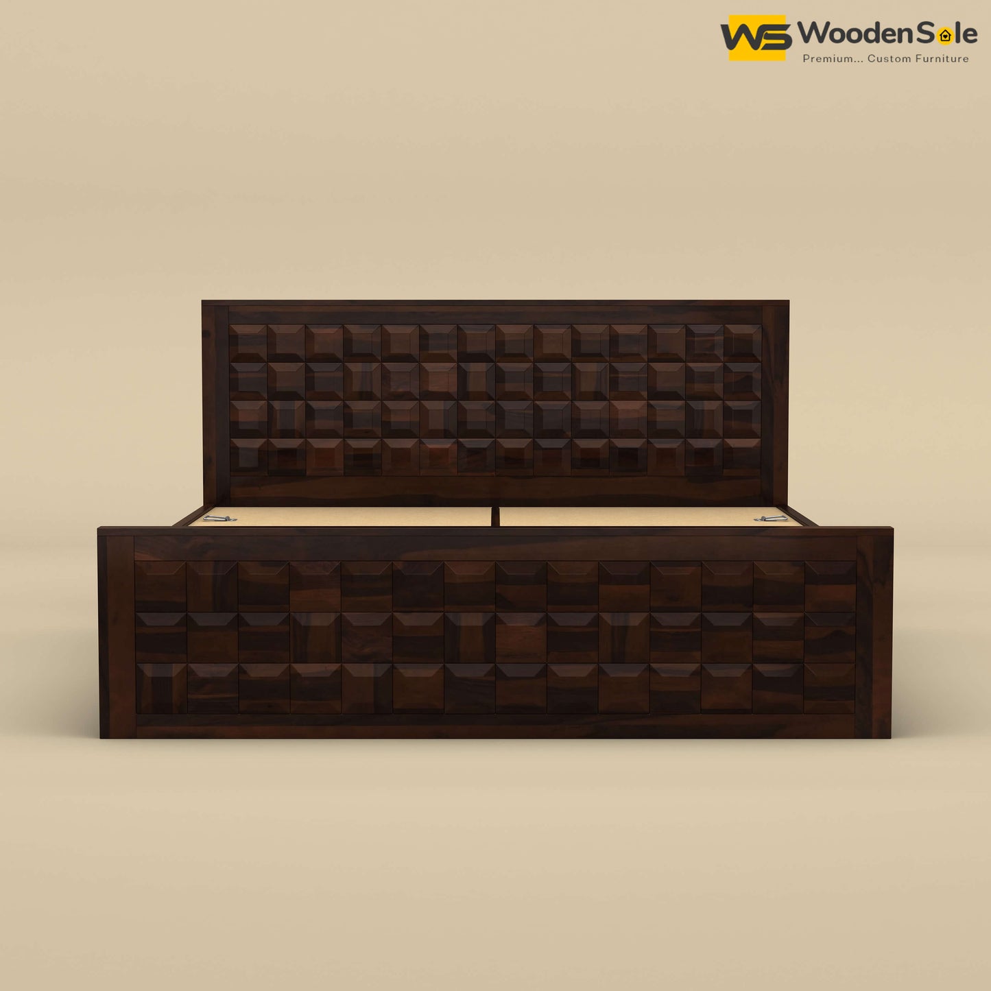 Diamond Box Storage Bed (Walnut Finish)