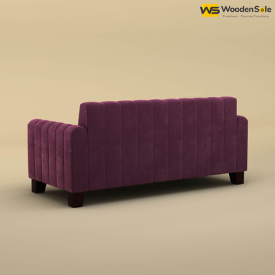 Furo 3 Seater Fabric Sofa (Velvet, Dark Purple)