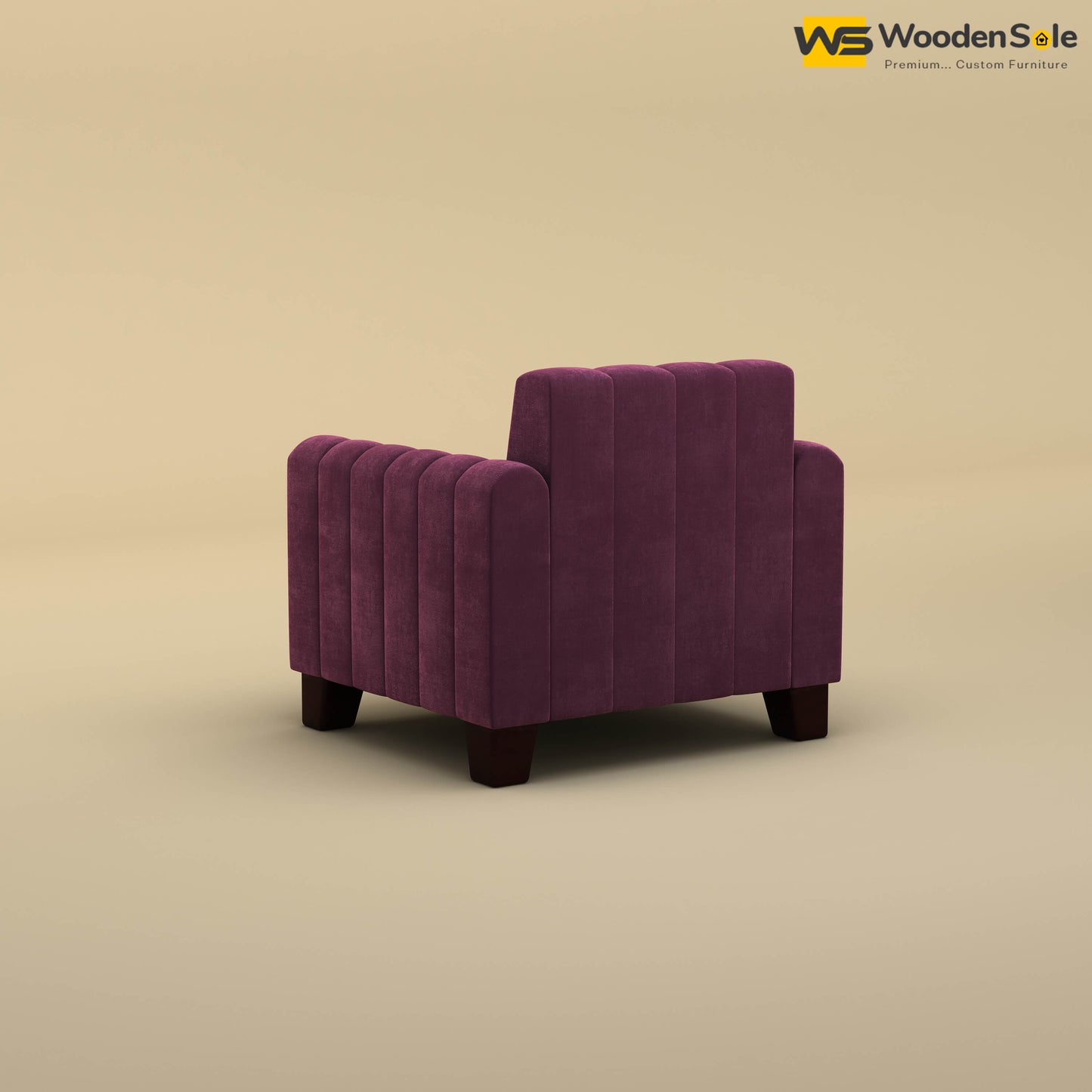 Furo 1 Seater Fabric Sofa (Velvet, Dark Purple)