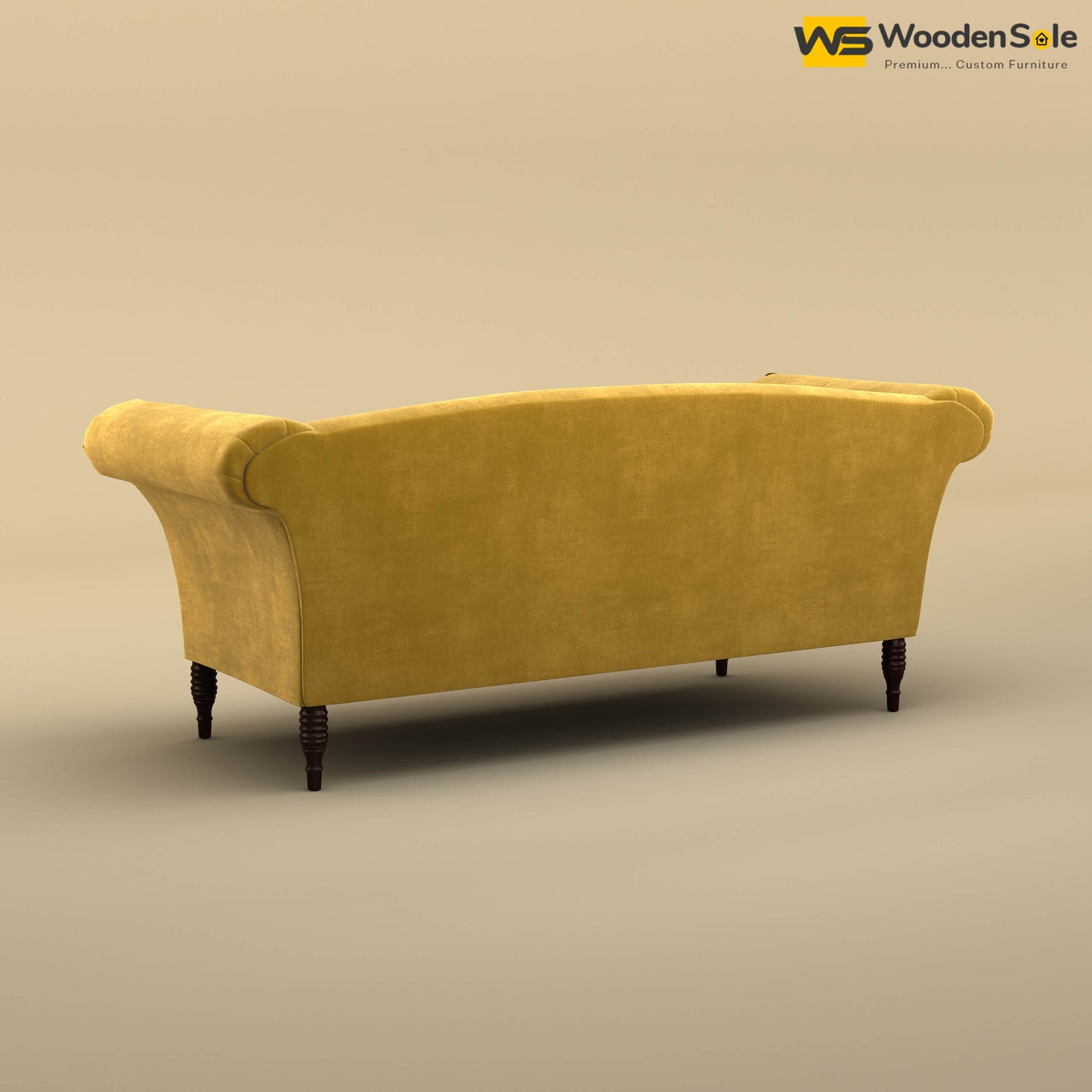 Leo Chaise Lounge (Velvet, Mustard Yellow)