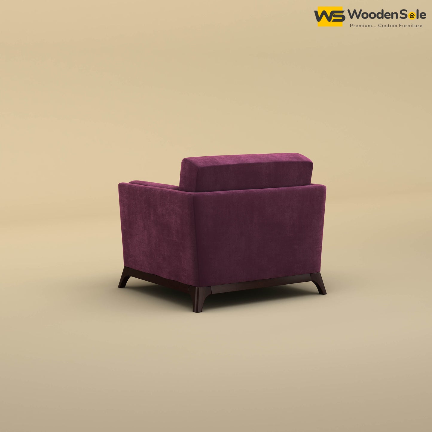 Bruno 1 Seater Sofa (Velvet, Dark Purple)