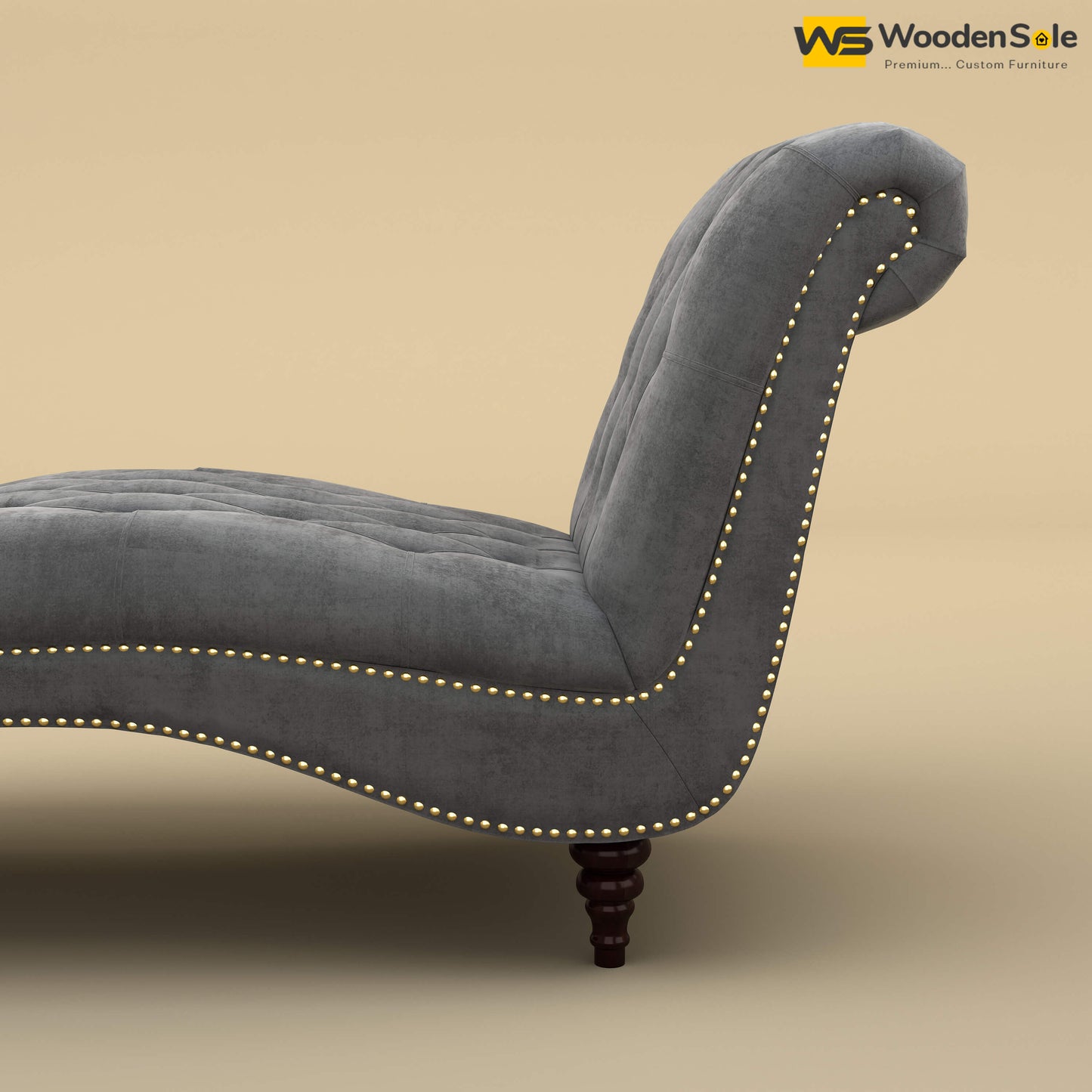 Toronto Chaise Lounge (Velvet, Charcoal Gray)