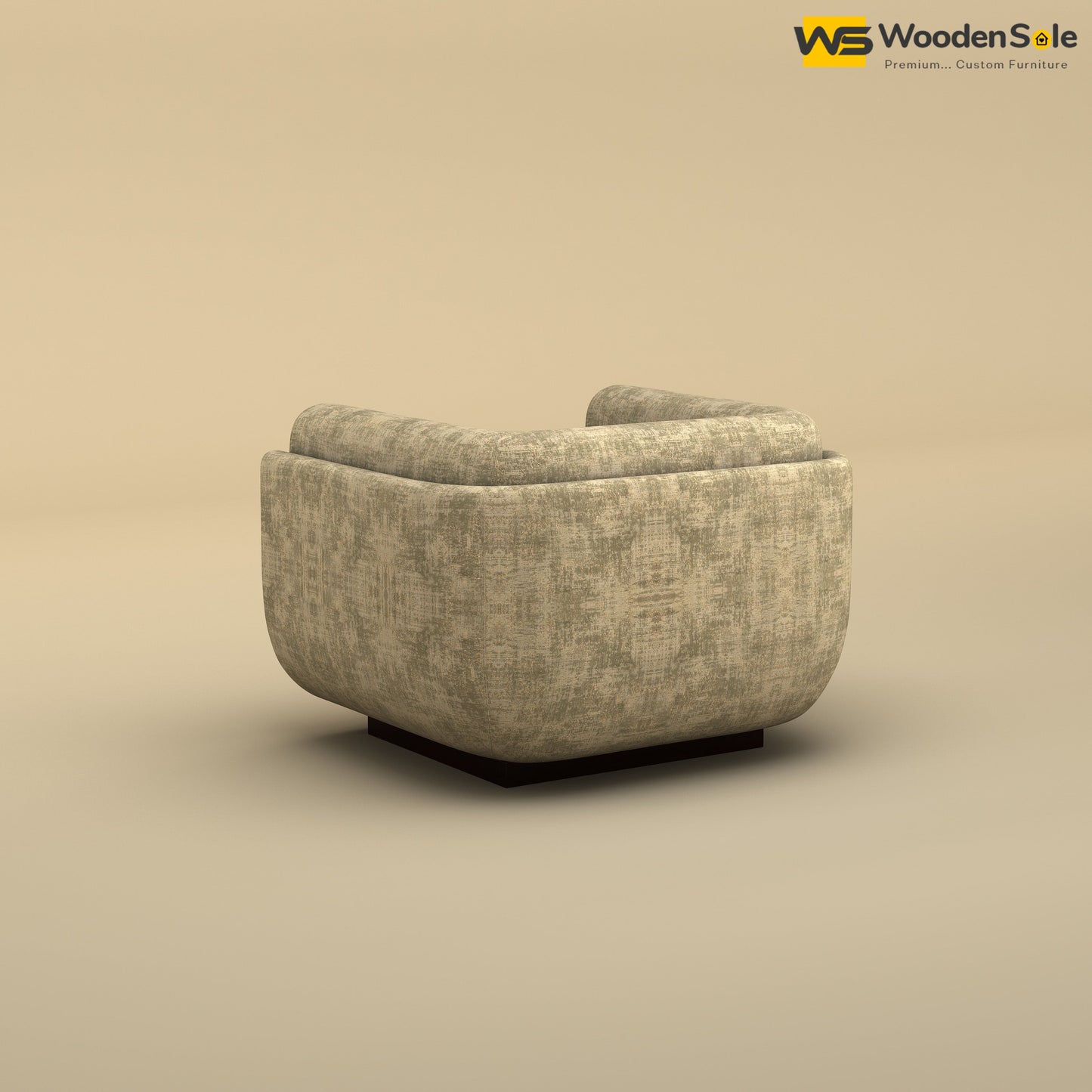 Vedant 1 Seater Fabric Sofa (Cotton, Patchy Cream)