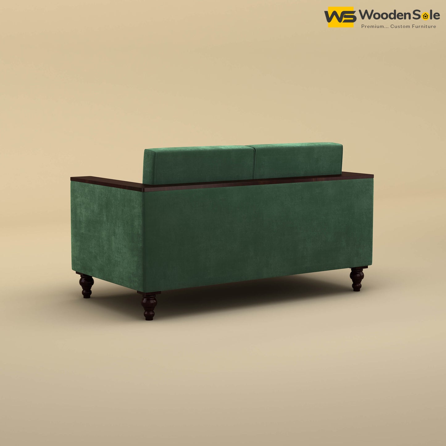 Tivoli 2 Seater Fabric Sofa (Velvet, Forest Green)