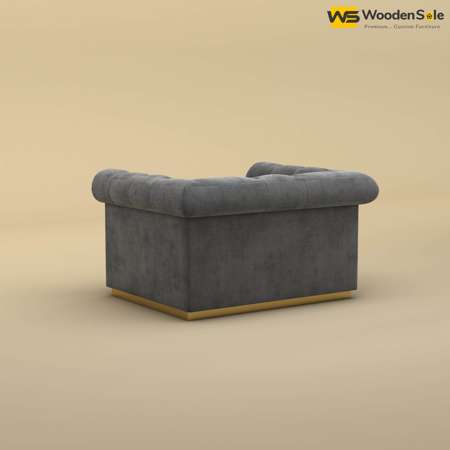 Morrison 1 Seater Fabric Sofa (Velvet, Charcoal Gray)