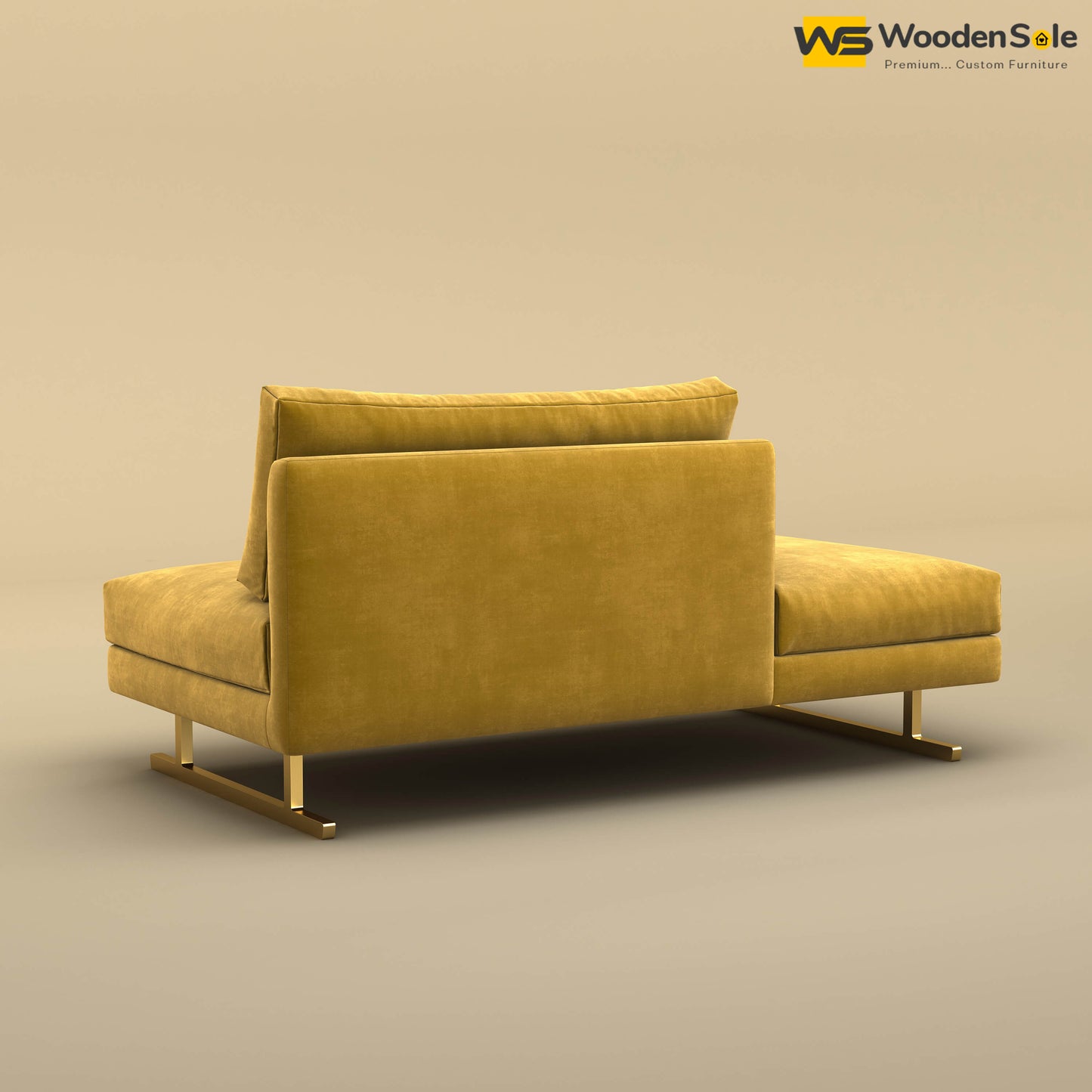 Elve Chaise Lounge (Velvet, Mustard Yellow)