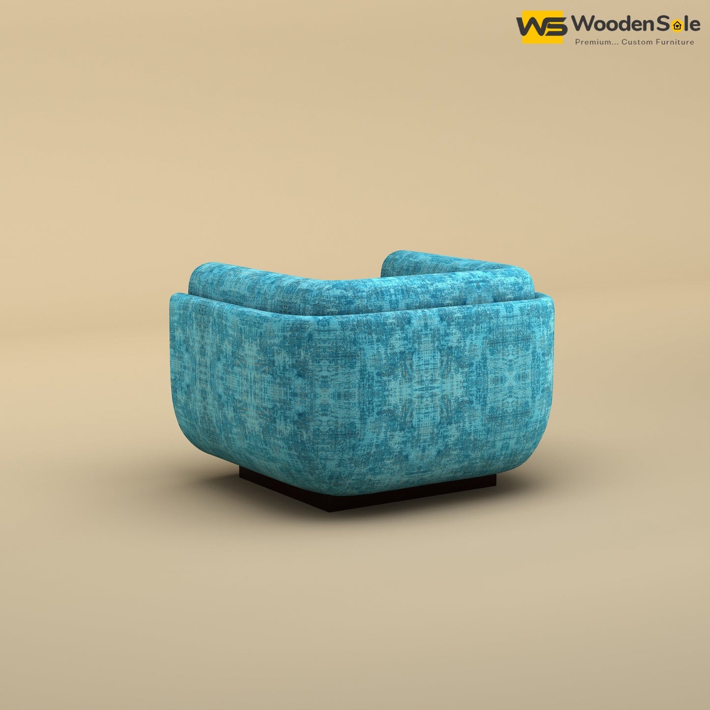 Vedant 1 Seater Fabric Sofa (Cotton, Teal Blue)