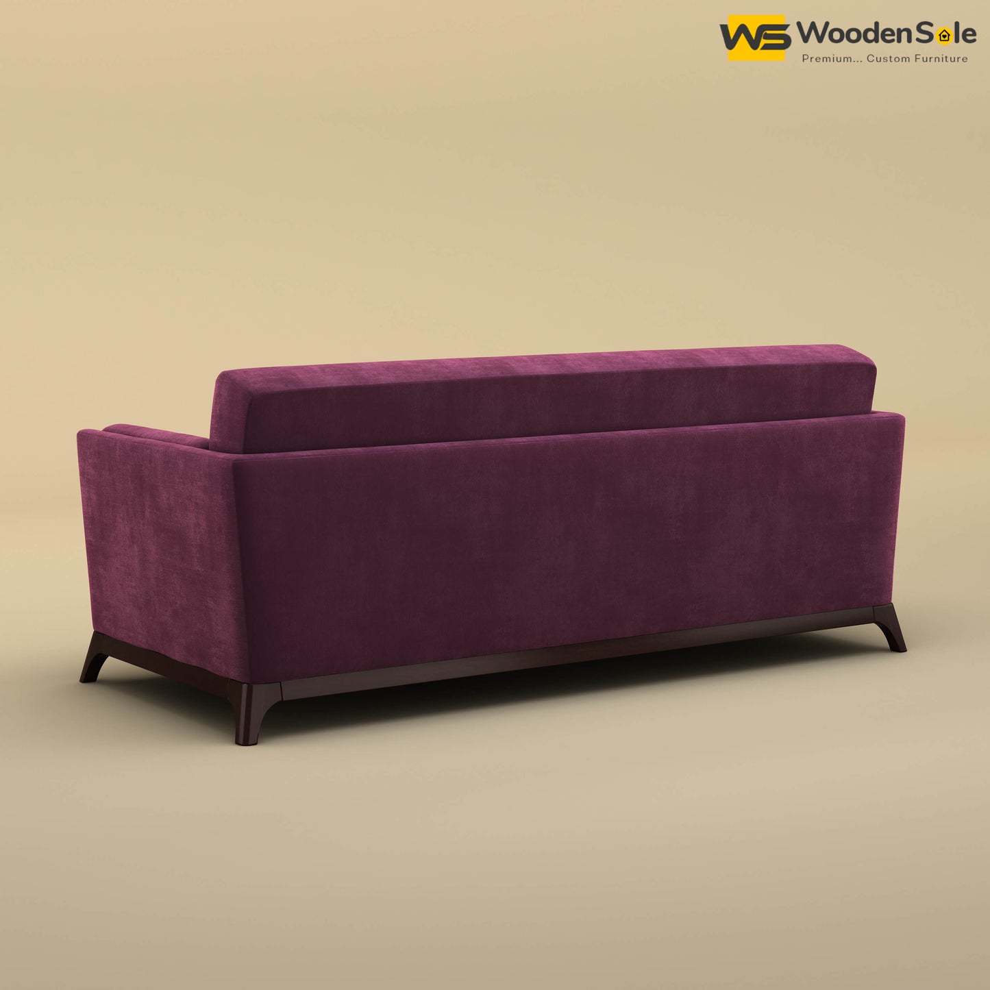Bruno 3 Seater Sofa (Velvet, Dark Purple)