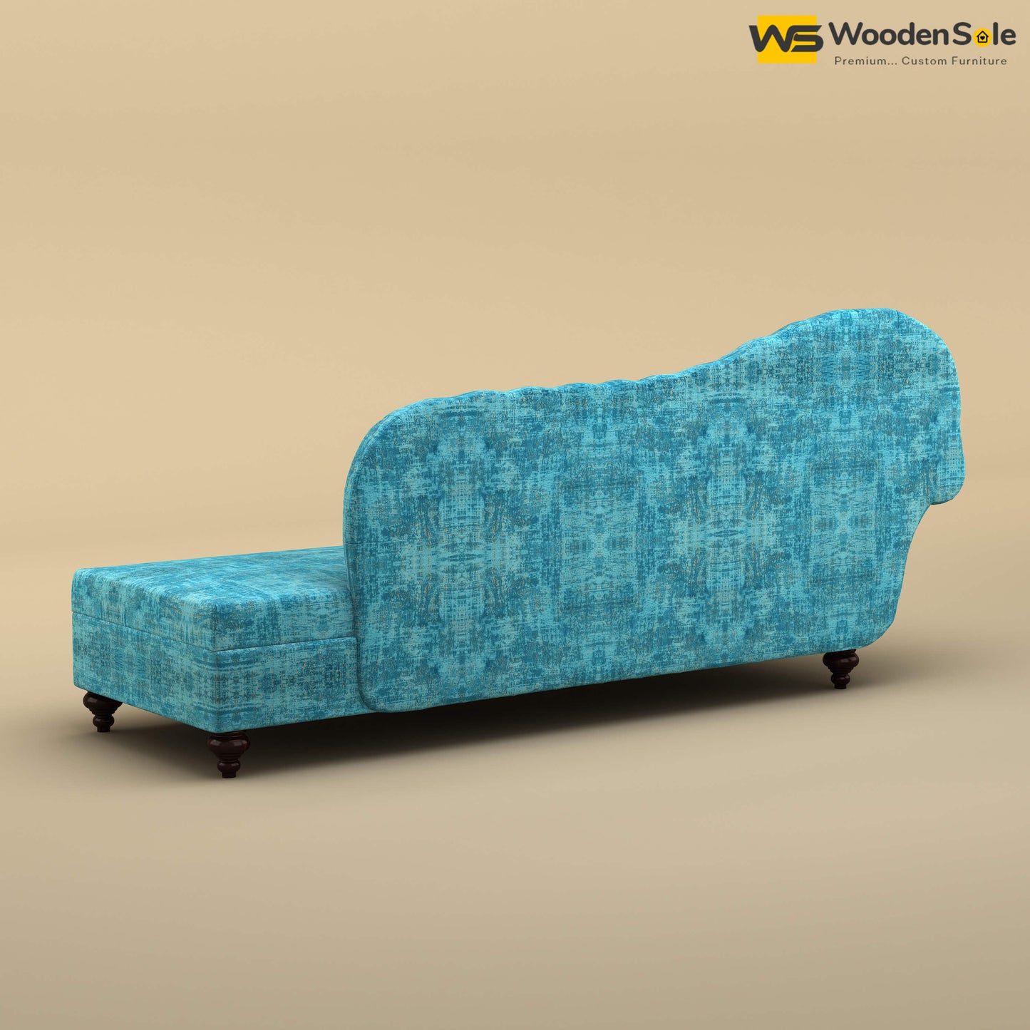 Royal Chaise Lounge (Cotton, Teal Blue)