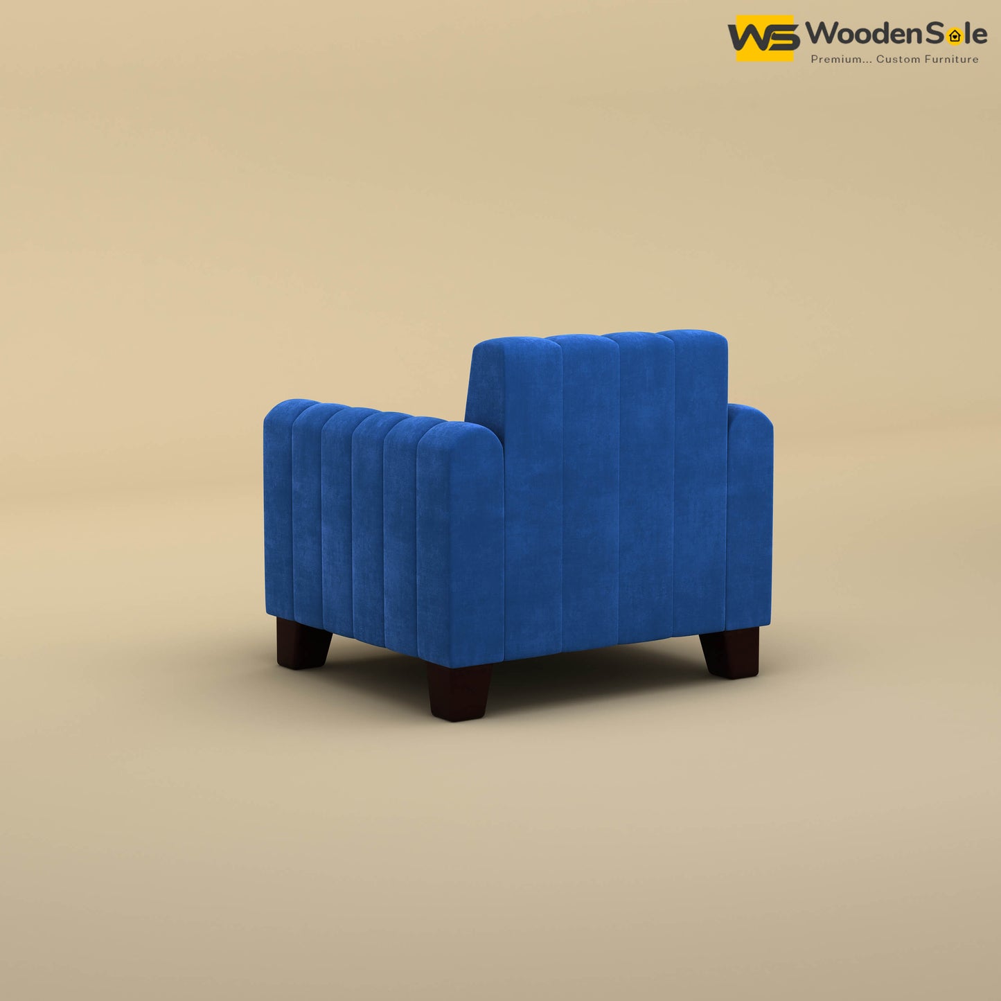 Furo 1 Seater Fabric Sofa (Velvet, Royal Blue)