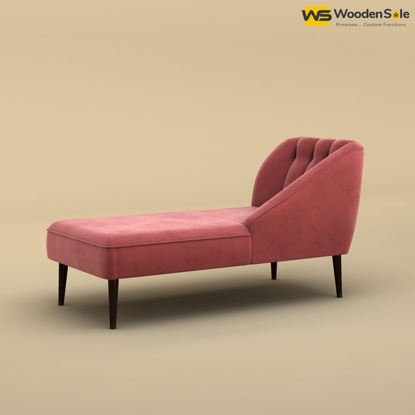 Perla Chaise Lounge (Velvet, Pink)