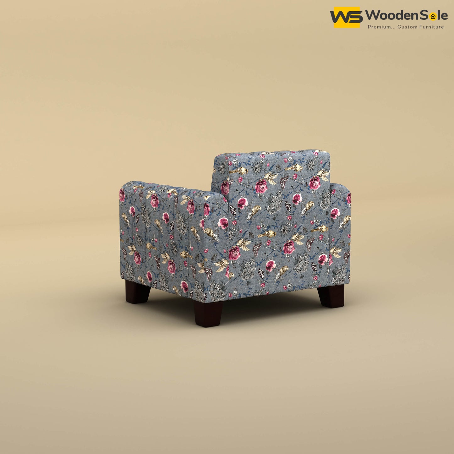Furo 1 Seater Fabric Sofa (Cotton, Floral Printed)
