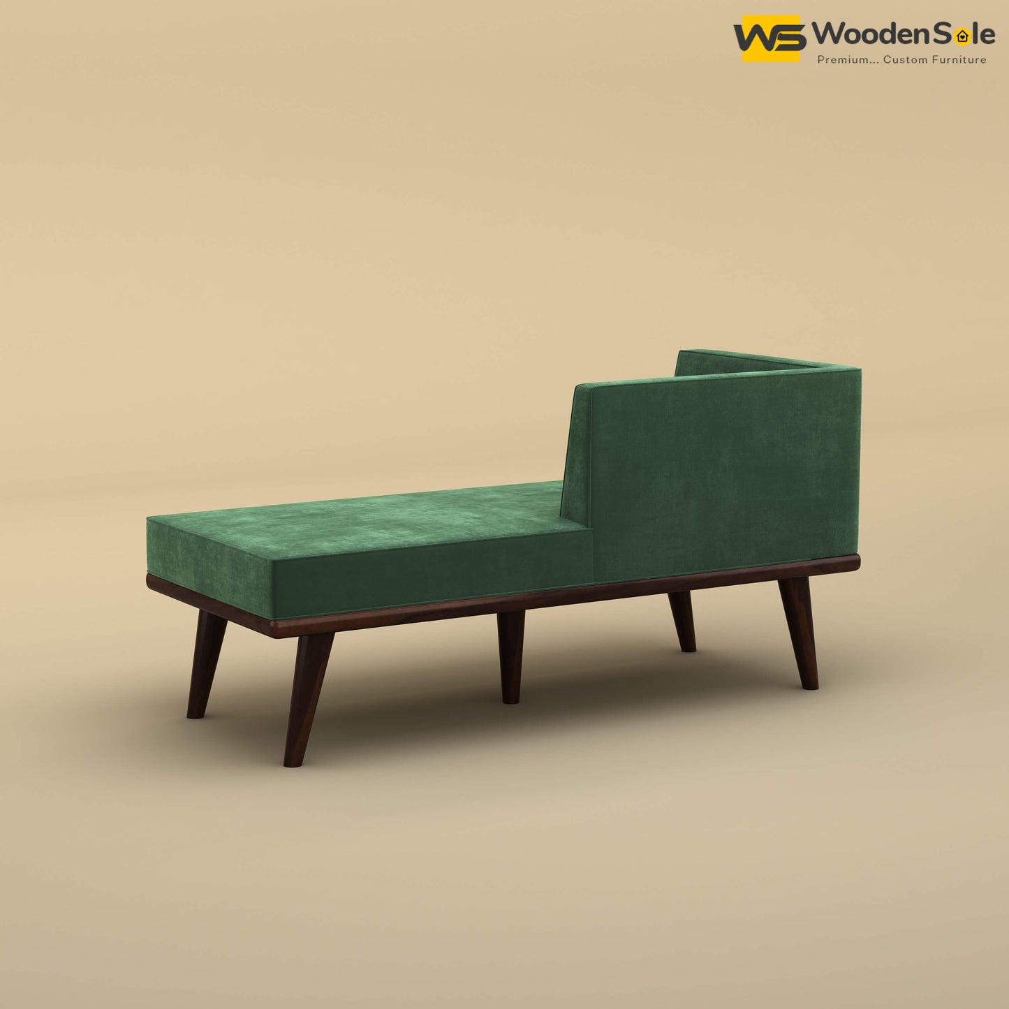 Sheher Chaise Lounge (Velvet, Forest Green)