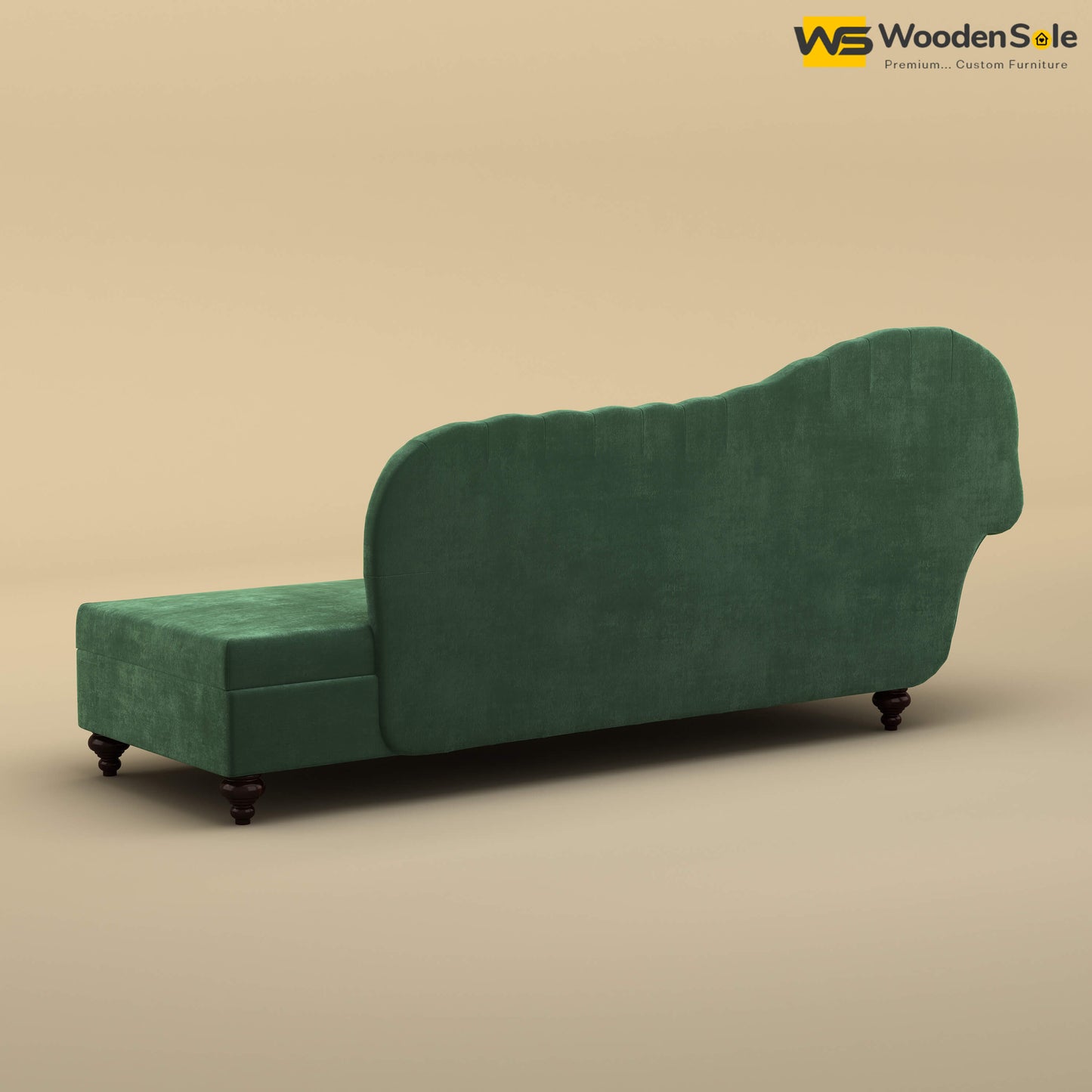Royal Chaise Lounge (Velvet, Forest Green)