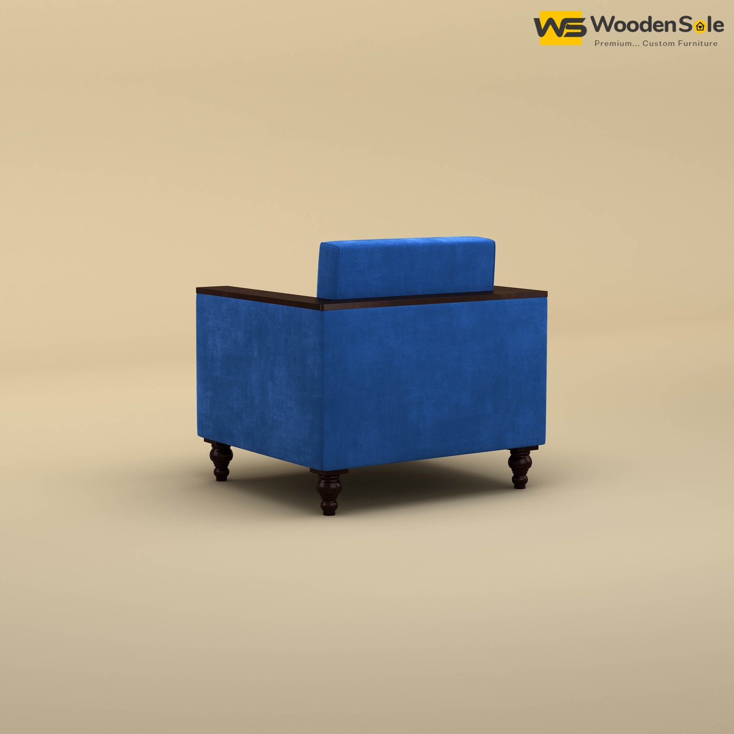 Tivoli 1 Seater Fabric Sofa (Velvet, Royal Blue)