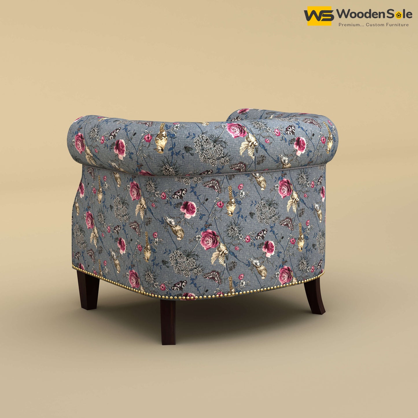 Olivia Wing Chair (Cotton, Floral Printed)
