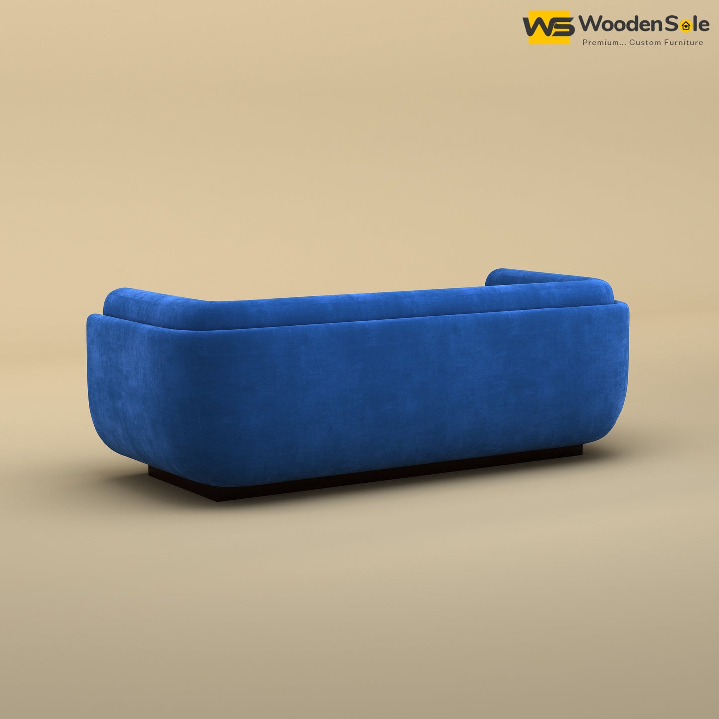 Vedant Three Seater Sofa (Velvet, Royal Blue)