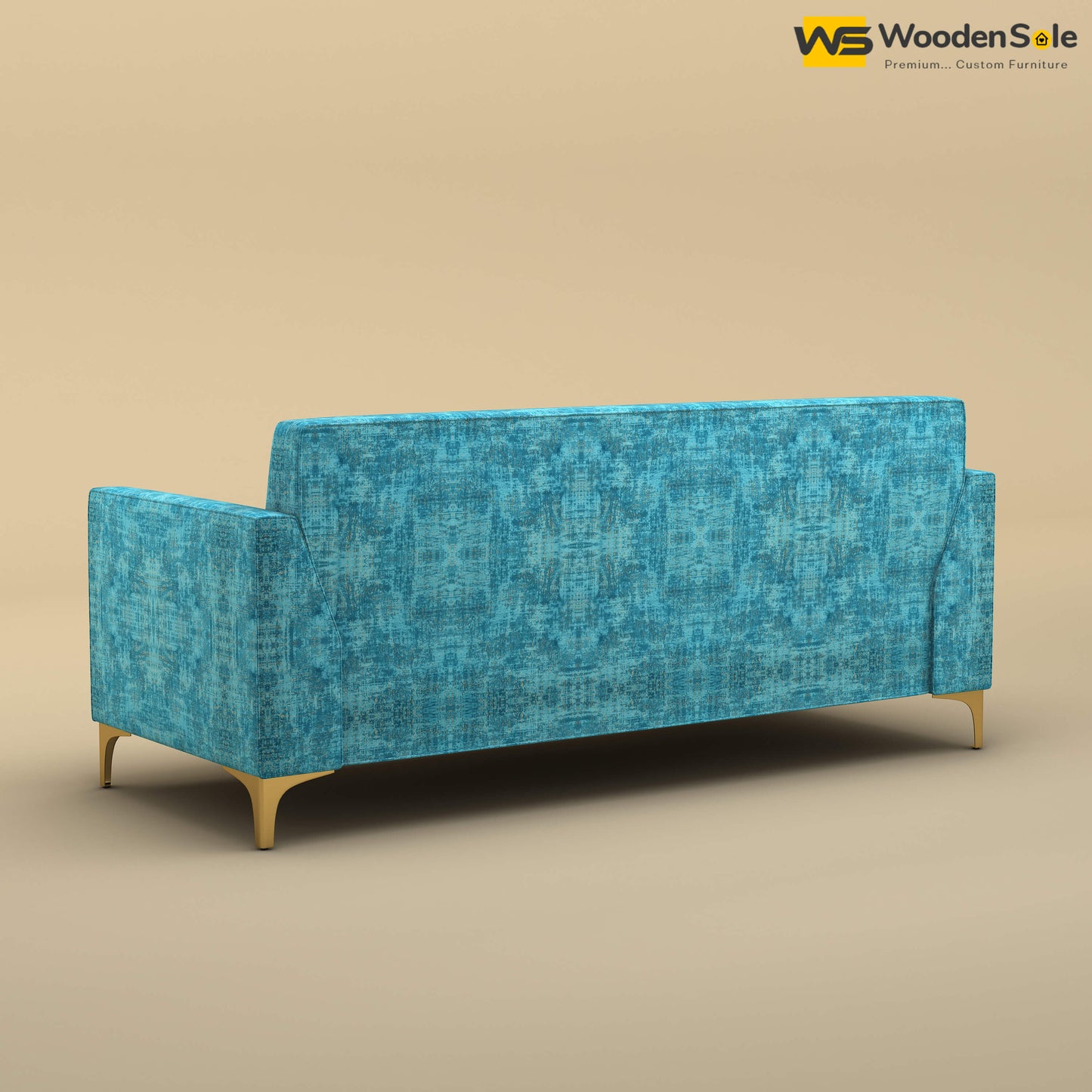 Nayobi 3 Seater Sofa (Cotton, Teal Blue)