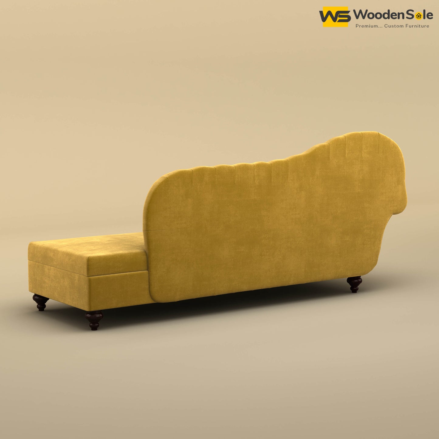 Royal Chaise Lounge (Velvet, Mustard Yellow)