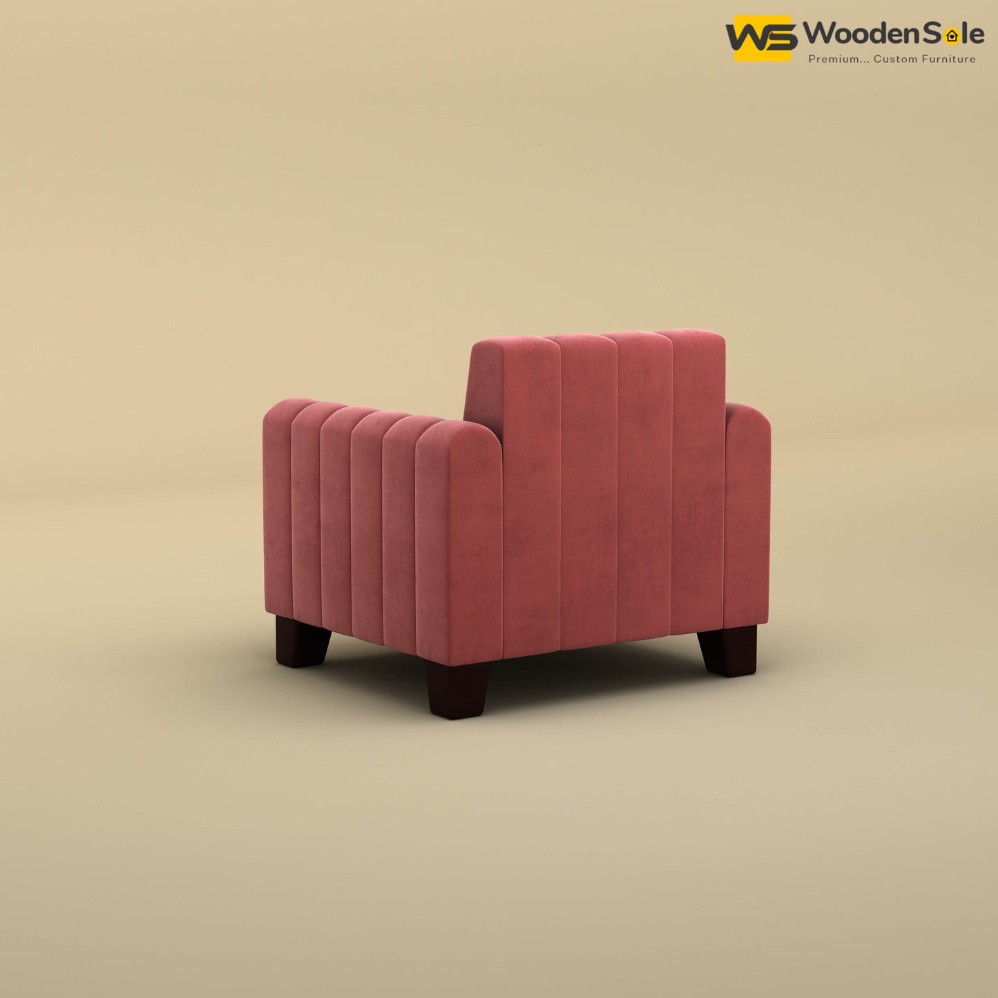 Furo 1 Seater Fabric Sofa (Velvet, Pink)