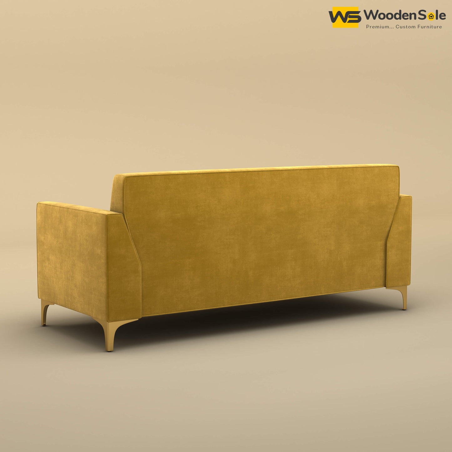 Nayobi 3 Seater Sofa (Velvet, Mustard Yellow)