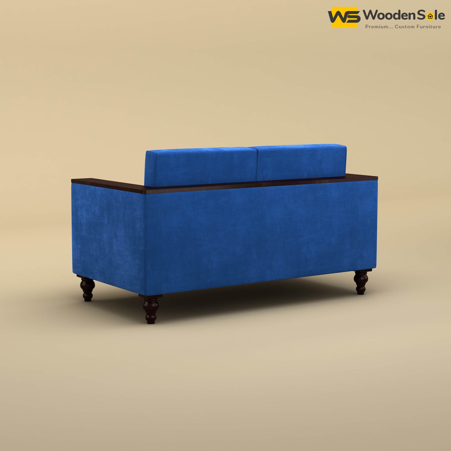 Tivoli 2 Seater Fabric Sofa (Velvet, Royal Blue)